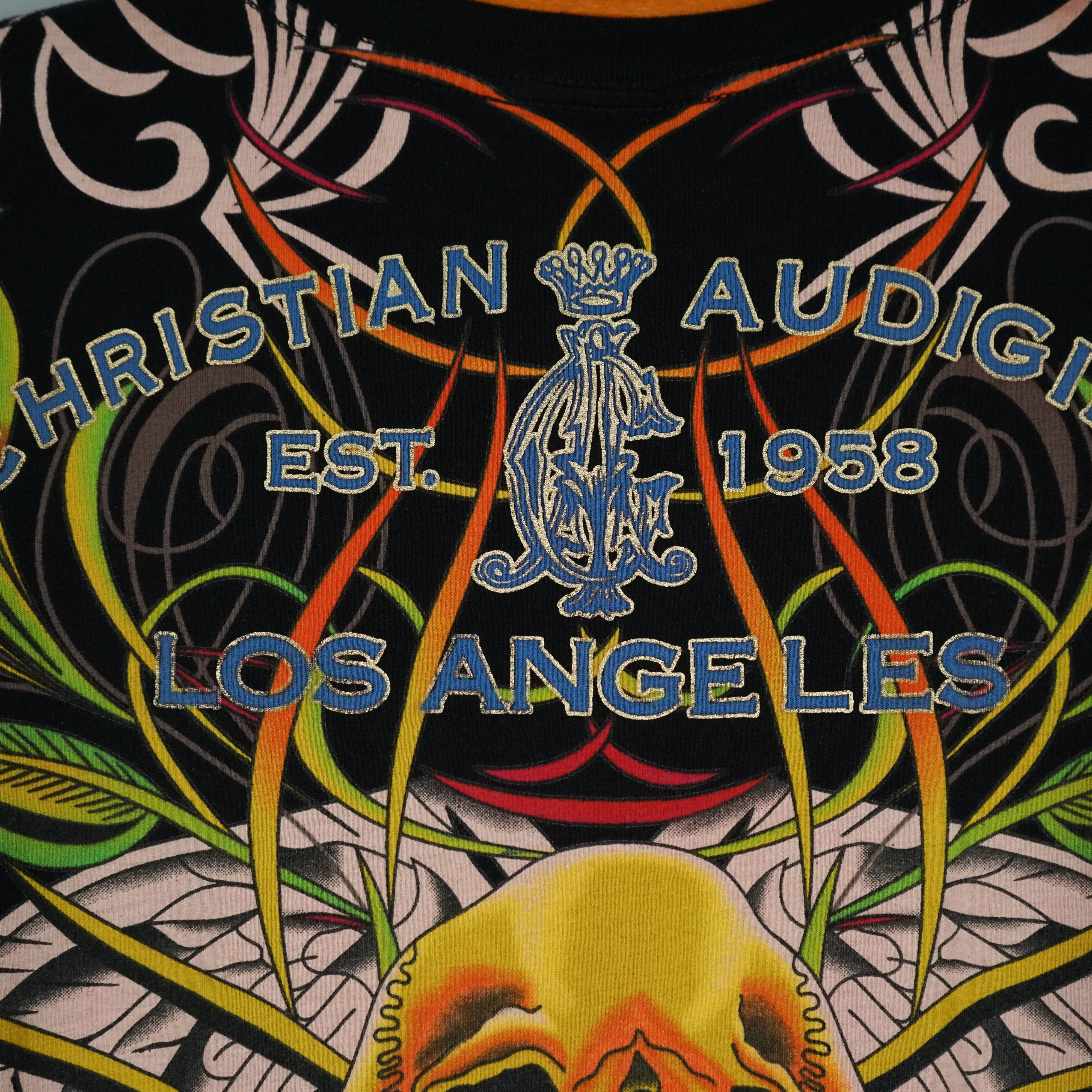 Christian Audigier × Vintage Early 2000s AOP Christian Audigier t-shirt Size US L / EU 52-54 / 3 - 5 Thumbnail