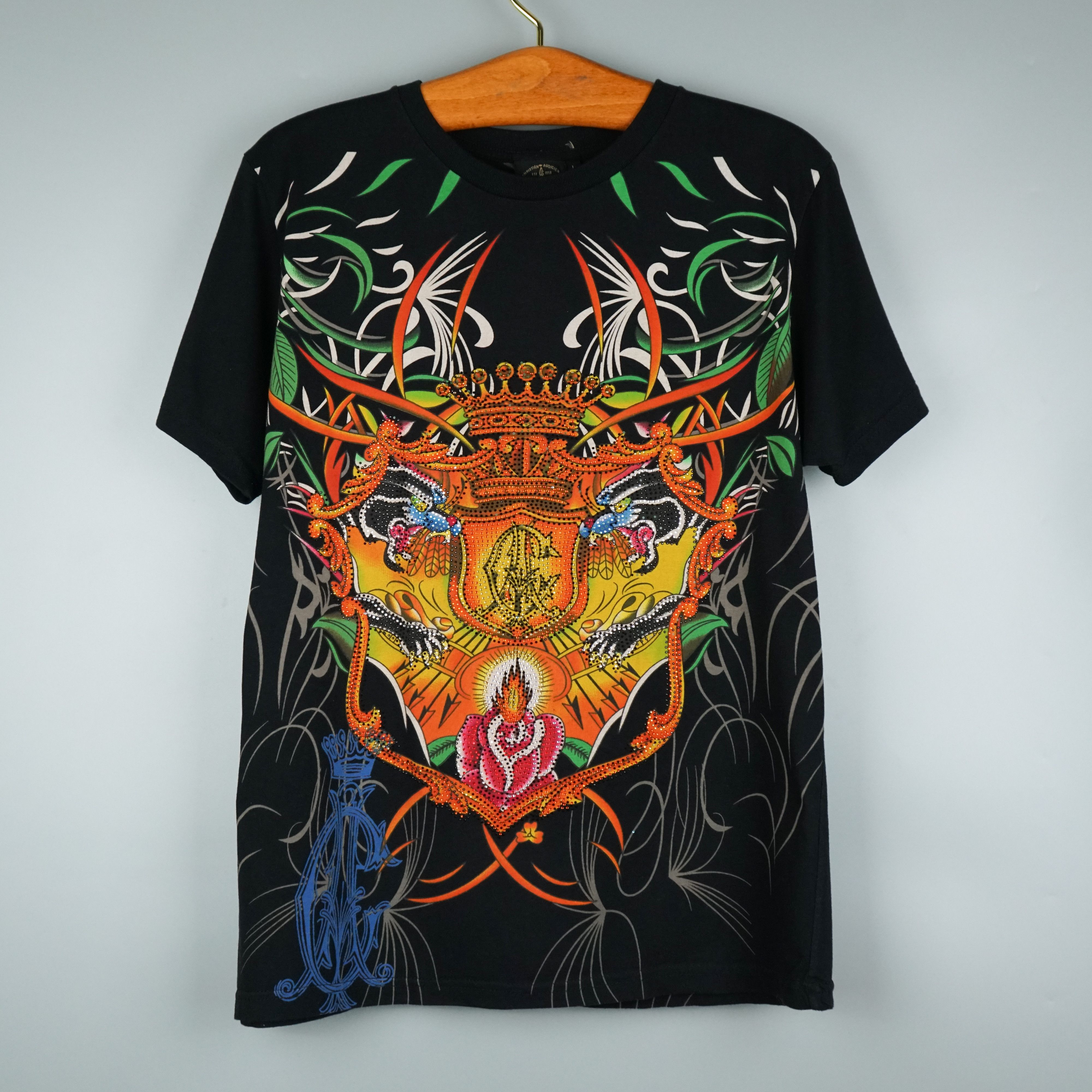 Christian Audigier × Vintage Early 2000s AOP Christian Audigier t-shirt Size US L / EU 52-54 / 3 - 1 Thumbnail