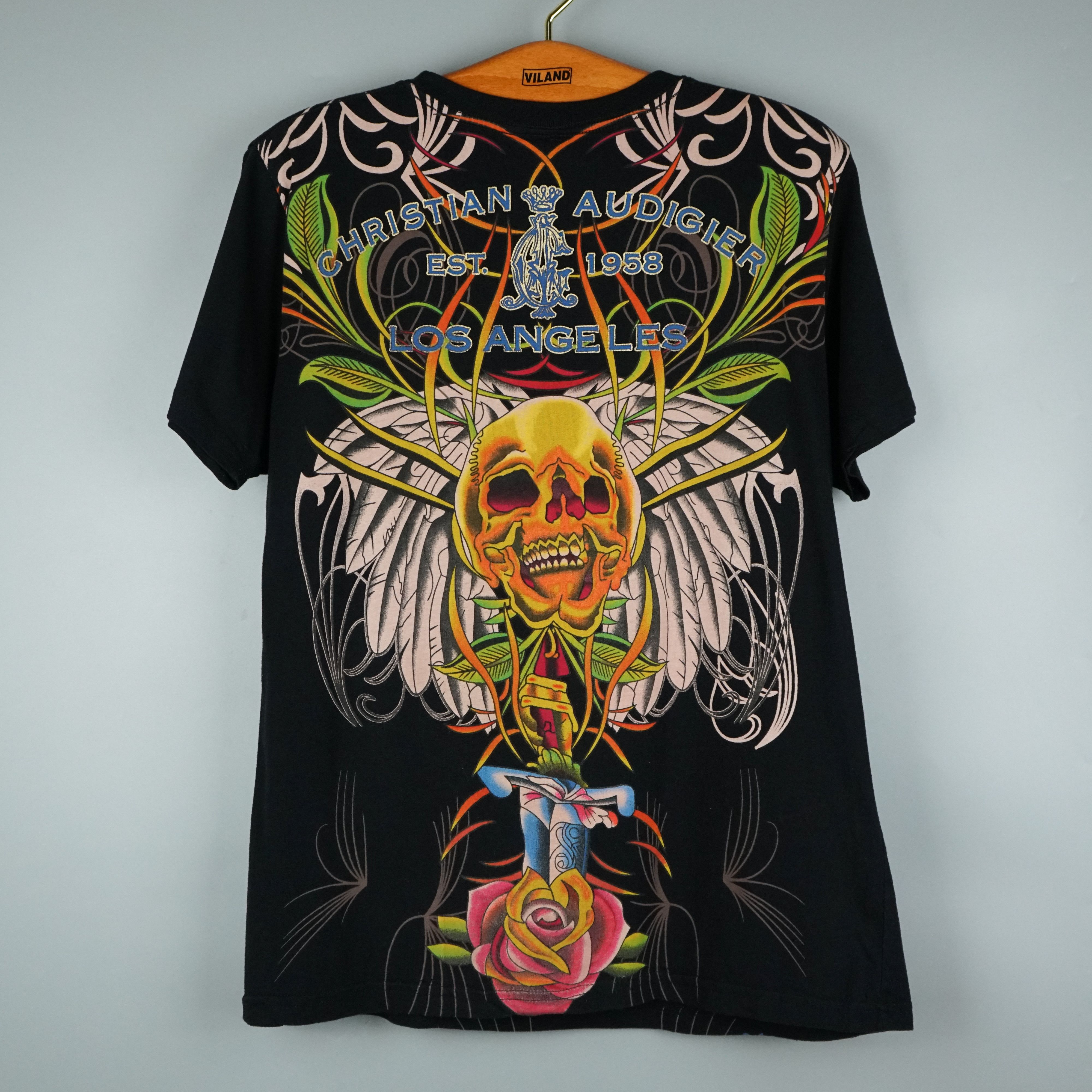 Christian Audigier × Vintage Early 2000s AOP Christian Audigier t-shirt Size US L / EU 52-54 / 3 - 4 Thumbnail