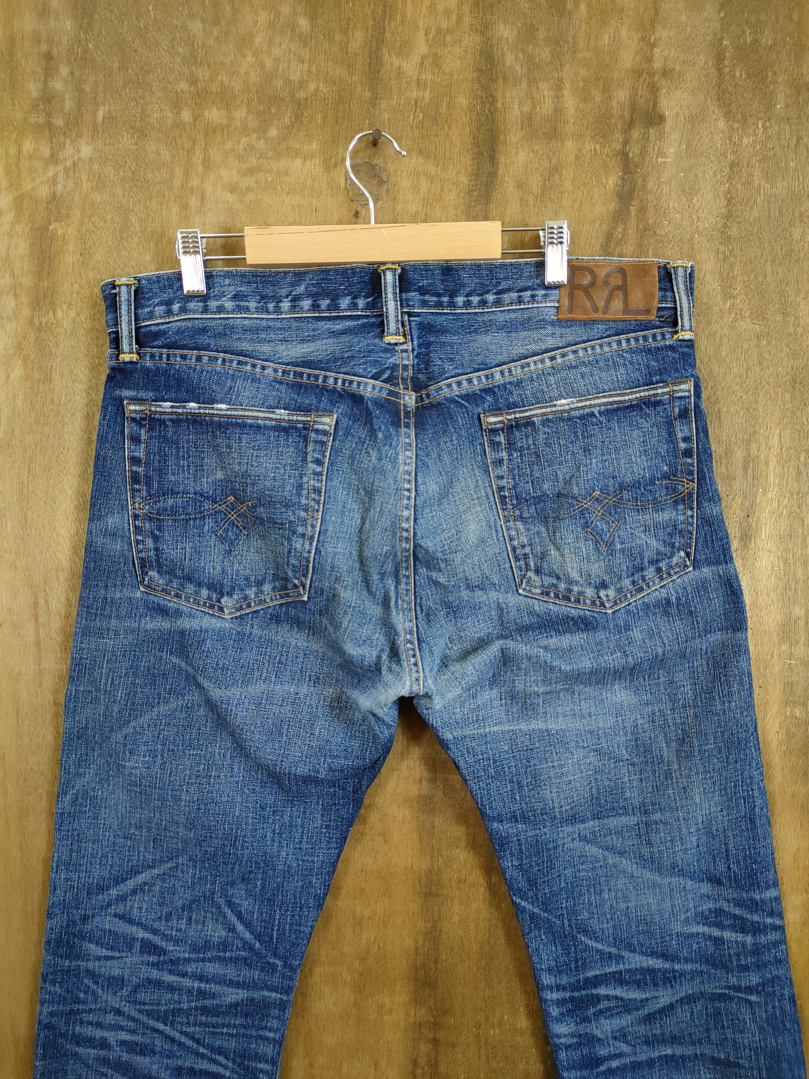 RRL Ralph Lauren RRL double R japan woven selvedge distressed denim #46-893DL Size US 34 / EU 50 - 9 Thumbnail