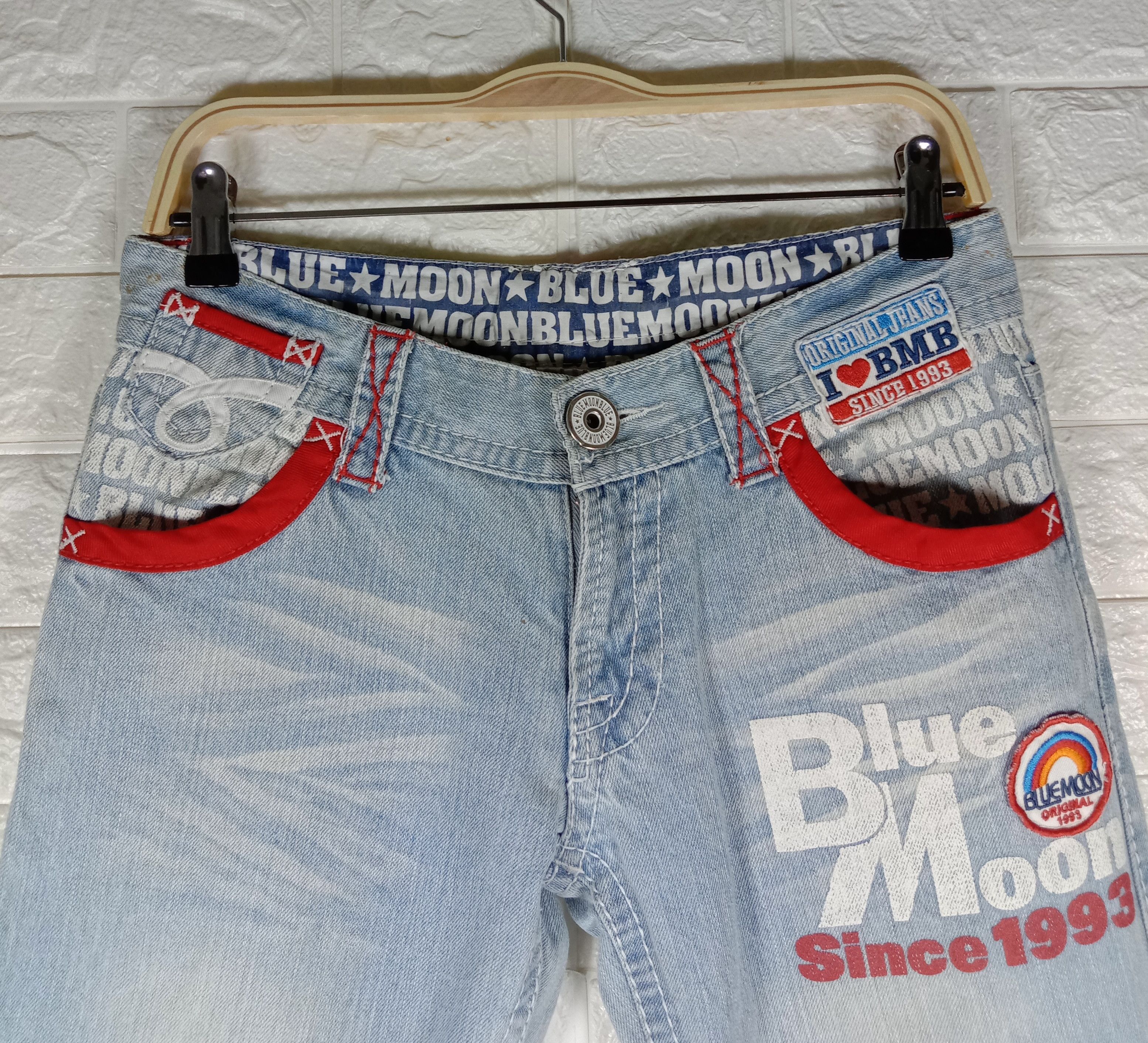 Japanese Brand Vintage Japanese Blue Moon Blue Surf Style Patched Jeans Size 30" / US 8 / IT 44 - 2 Thumbnail