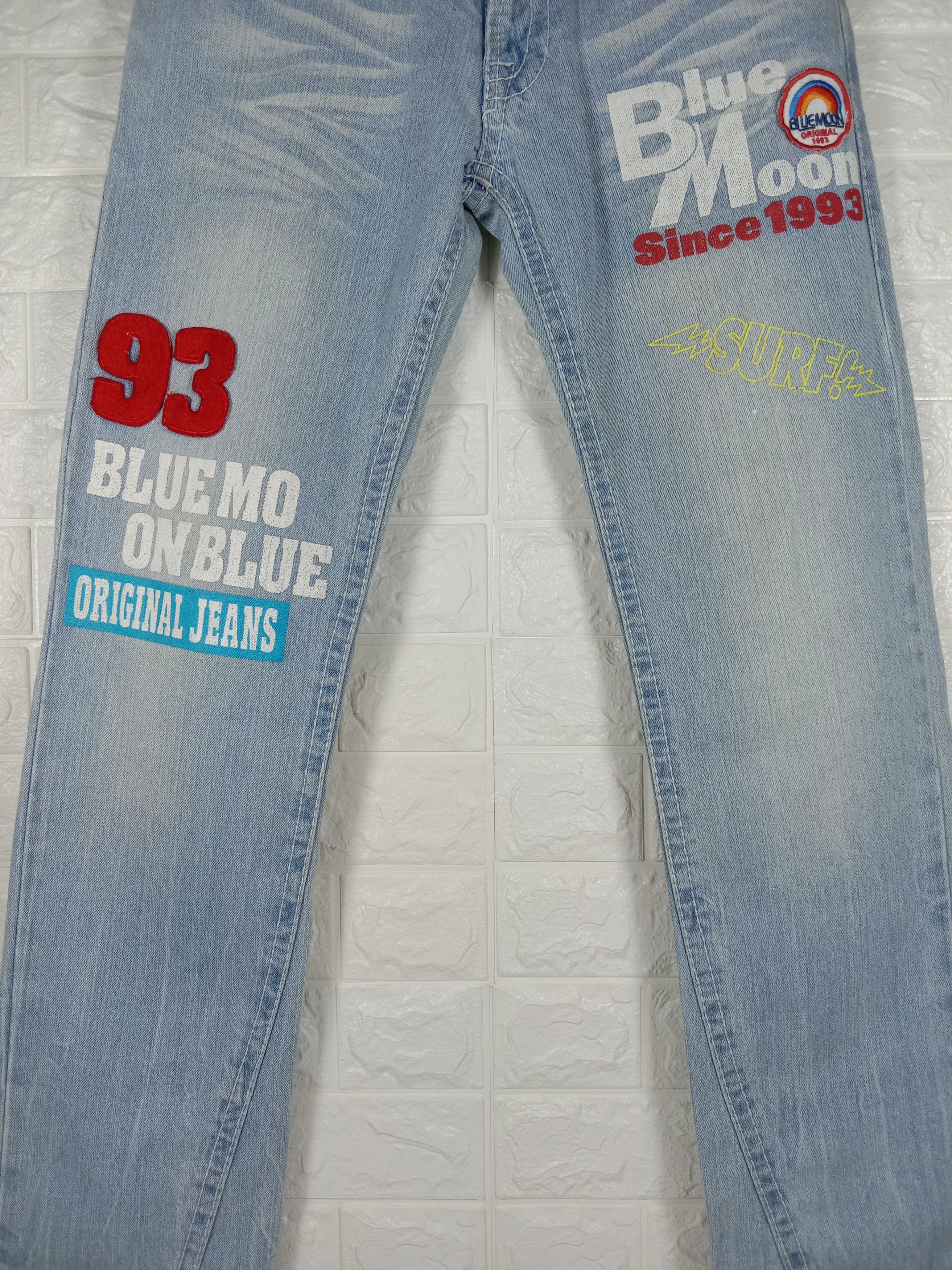 Japanese Brand Vintage Japanese Blue Moon Blue Surf Style Patched Jeans Size 30" / US 8 / IT 44 - 3 Thumbnail