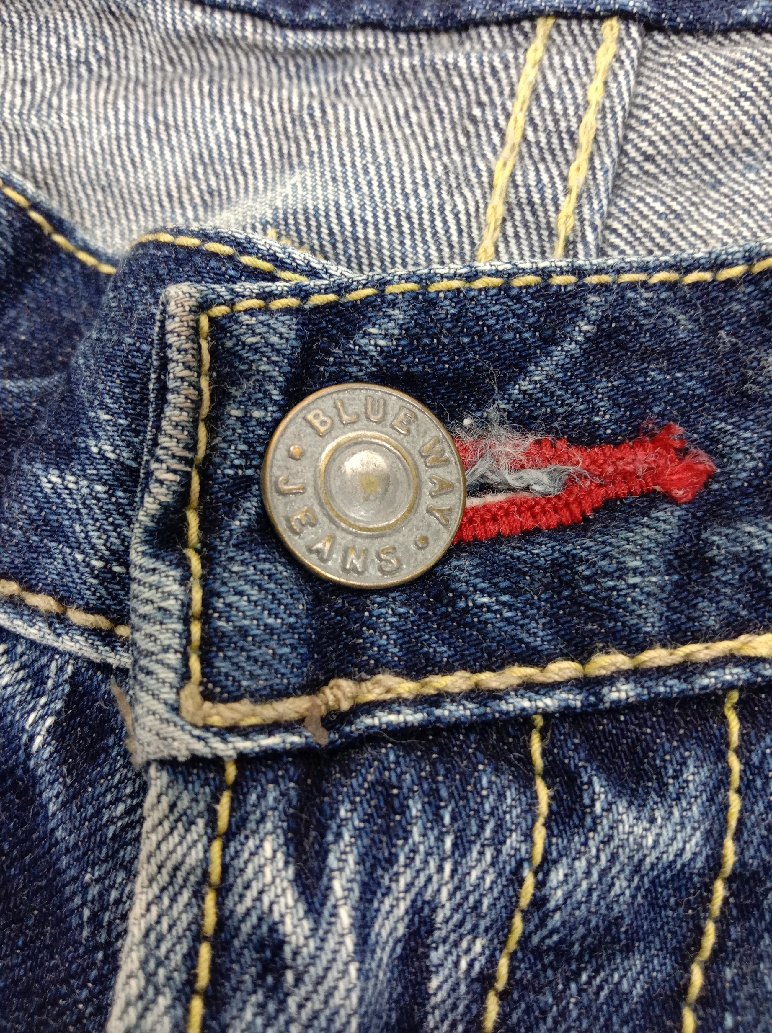 Japanese Brand Vintage Blue Way Bleach Design Bell Bottom Flare Jeans Size US 34 / EU 50 - 10 Thumbnail