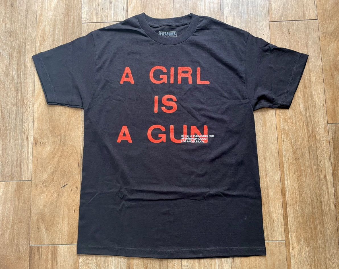 Pleasures XL Extra Large Black A Girl is A Gun Tee Shirt Merch Joy Red Size US XL / EU 56 / 4 - 1 Thumbnail