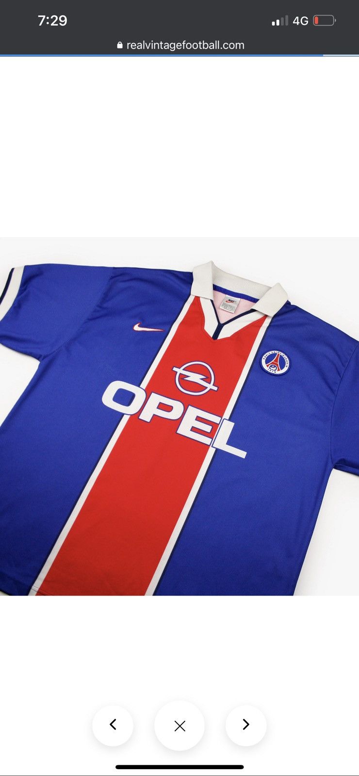 Nike × Vintage VINTAGE PARIS SAINT GERMAIN 97/98 SEASON HOME JERSY LEONARDO Size US L / EU 52-54 / 3 - 5 Thumbnail