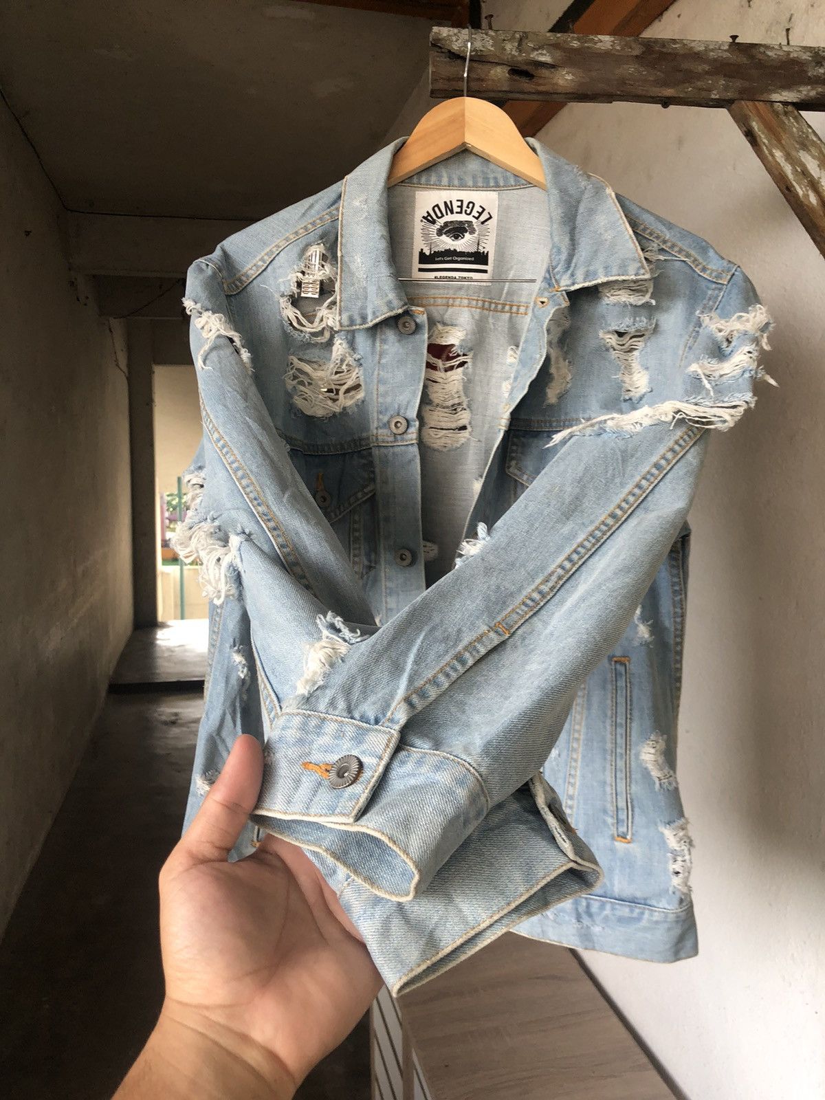 If Six Was Nine Vintage Lagenda Tokyo Distressed Trucker Jacket Like Kapital Size US M / EU 48-50 / 2 - 9 Thumbnail