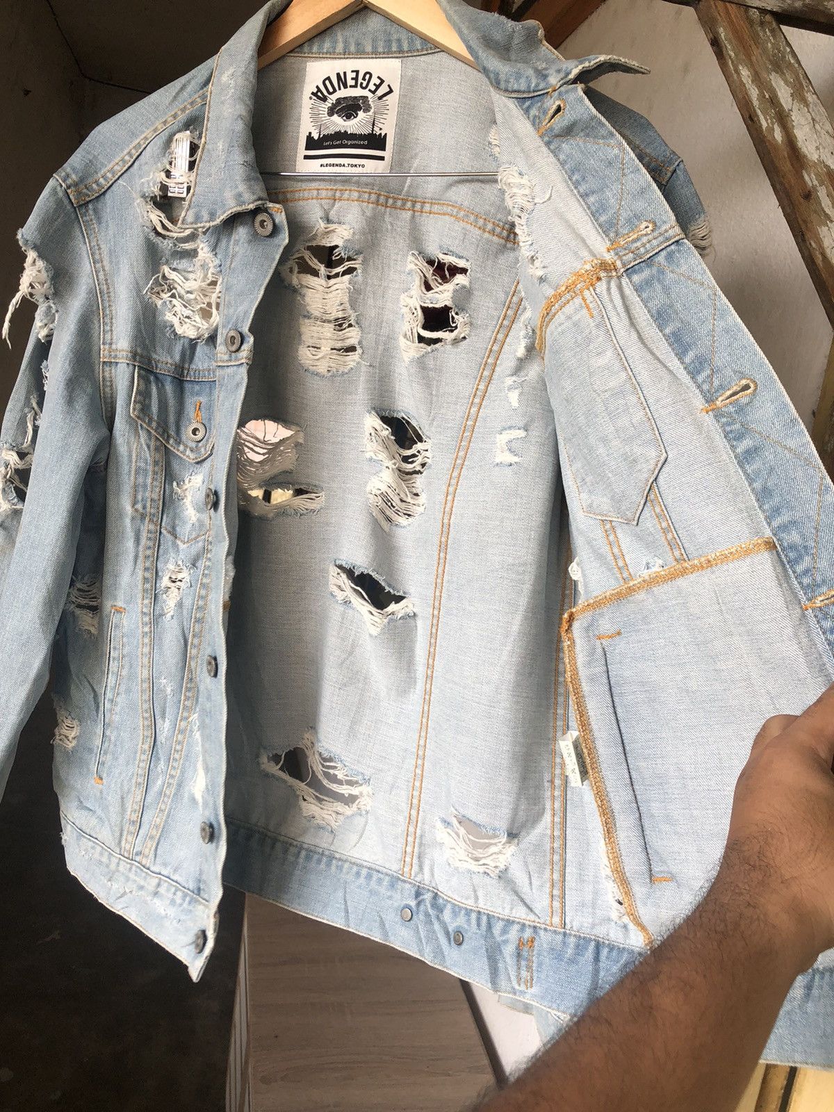 If Six Was Nine Vintage Lagenda Tokyo Distressed Trucker Jacket Like Kapital Size US M / EU 48-50 / 2 - 16 Thumbnail