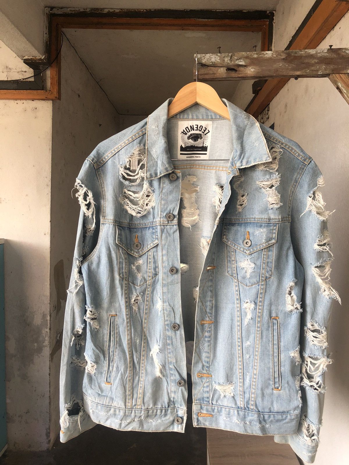 If Six Was Nine Vintage Lagenda Tokyo Distressed Trucker Jacket Like Kapital Size US M / EU 48-50 / 2 - 5 Thumbnail