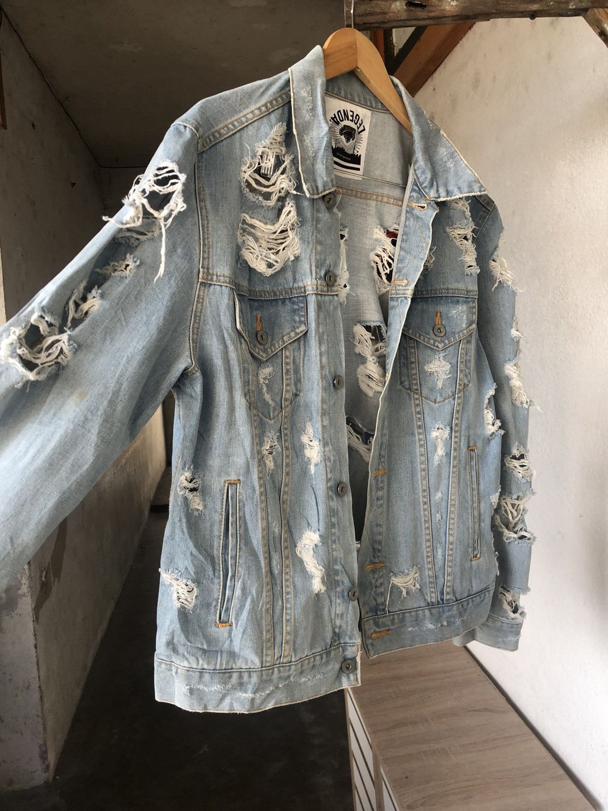 If Six Was Nine Vintage Lagenda Tokyo Distressed Trucker Jacket Like Kapital Size US M / EU 48-50 / 2 - 14 Thumbnail