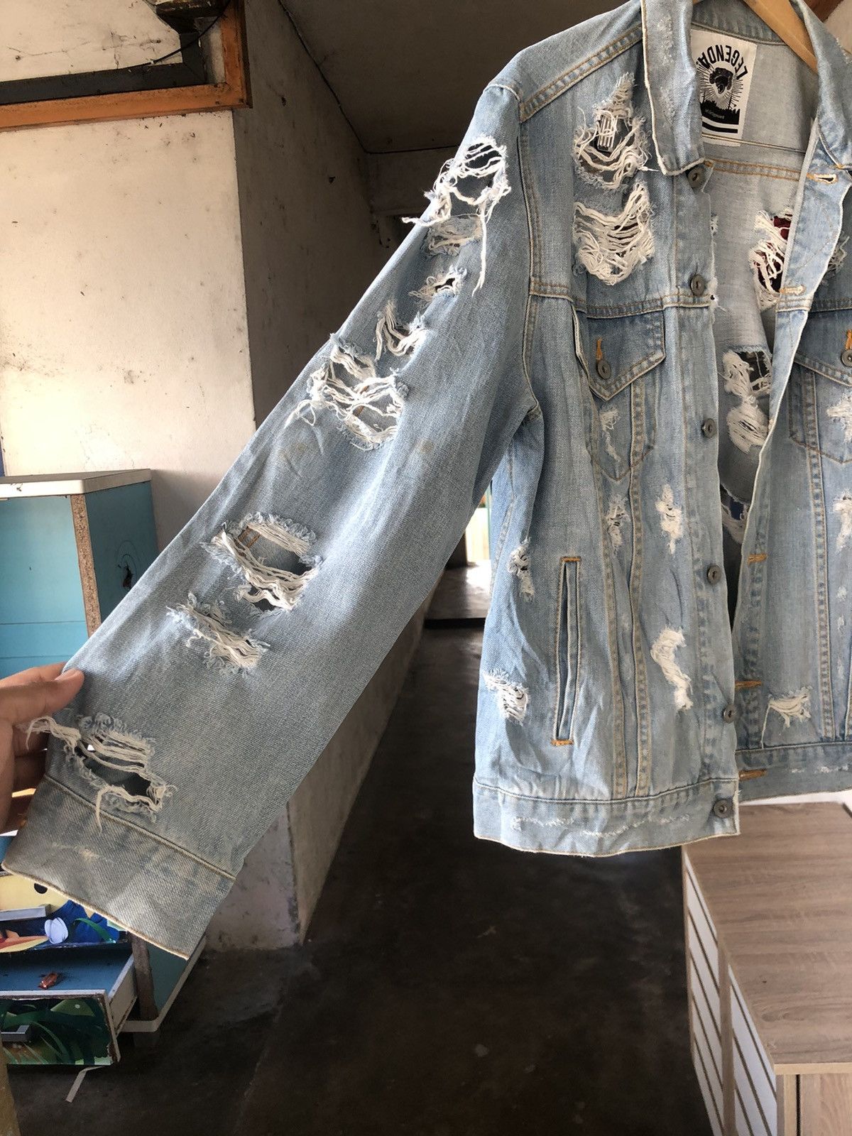 If Six Was Nine Vintage Lagenda Tokyo Distressed Trucker Jacket Like Kapital Size US M / EU 48-50 / 2 - 13 Thumbnail