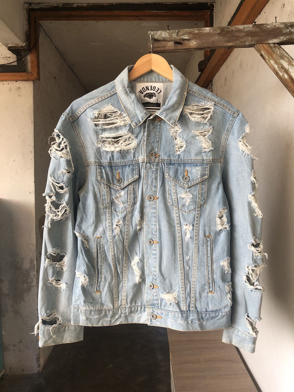 If Six Was Nine Vintage Lagenda Tokyo Distressed Trucker Jacket Like Kapital Size US M / EU 48-50 / 2 - 1 Thumbnail