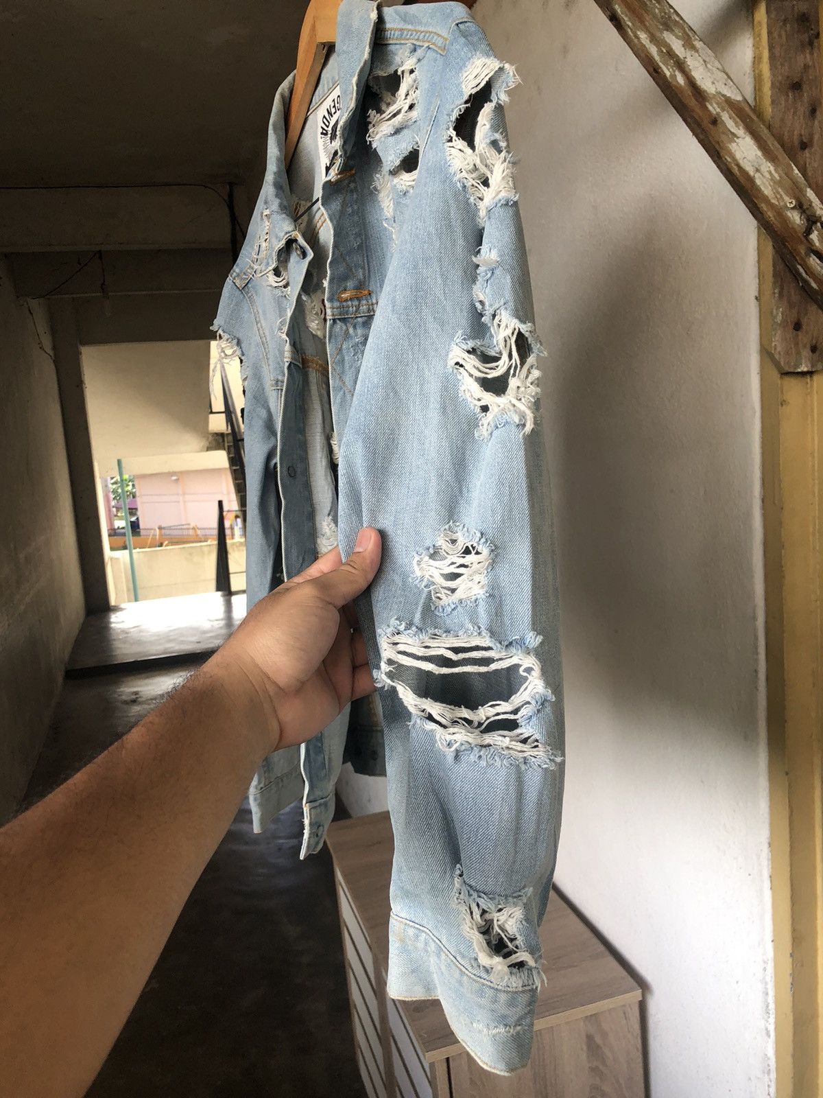 If Six Was Nine Vintage Lagenda Tokyo Distressed Trucker Jacket Like Kapital Size US M / EU 48-50 / 2 - 18 Thumbnail