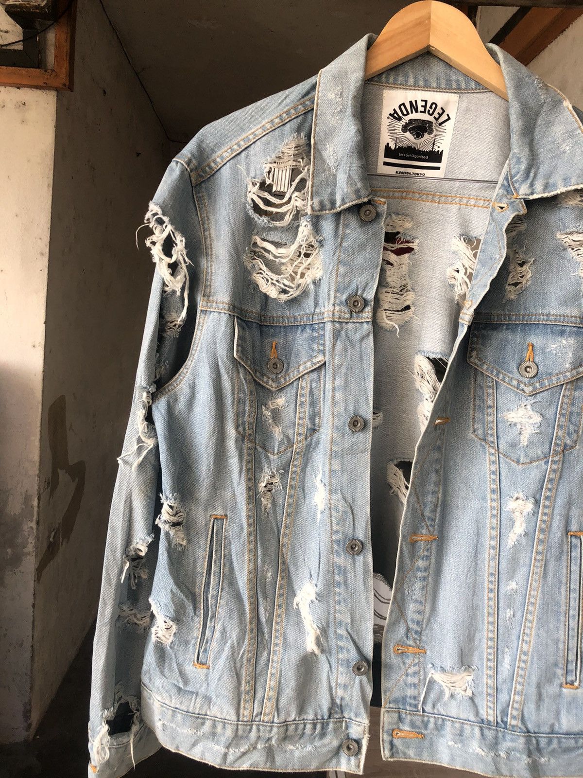 If Six Was Nine Vintage Lagenda Tokyo Distressed Trucker Jacket Like Kapital Size US M / EU 48-50 / 2 - 8 Thumbnail