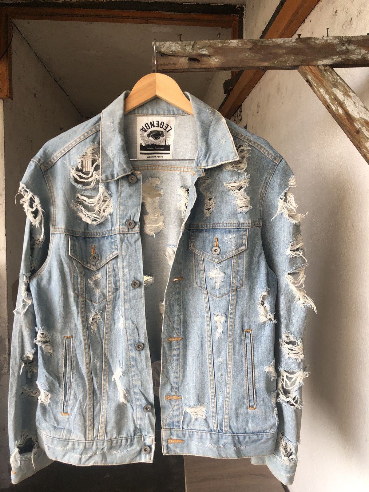 If Six Was Nine Vintage Lagenda Tokyo Distressed Trucker Jacket Like Kapital Size US M / EU 48-50 / 2 - 6 Thumbnail