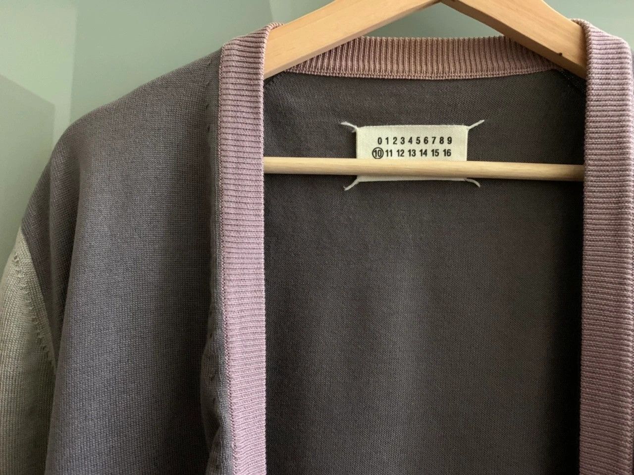 Maison Margiela MARTIN MARGIELA 07SS 10 GREY/PURPLE COLOR-BLOCK CARDIGANS M  | Grailed