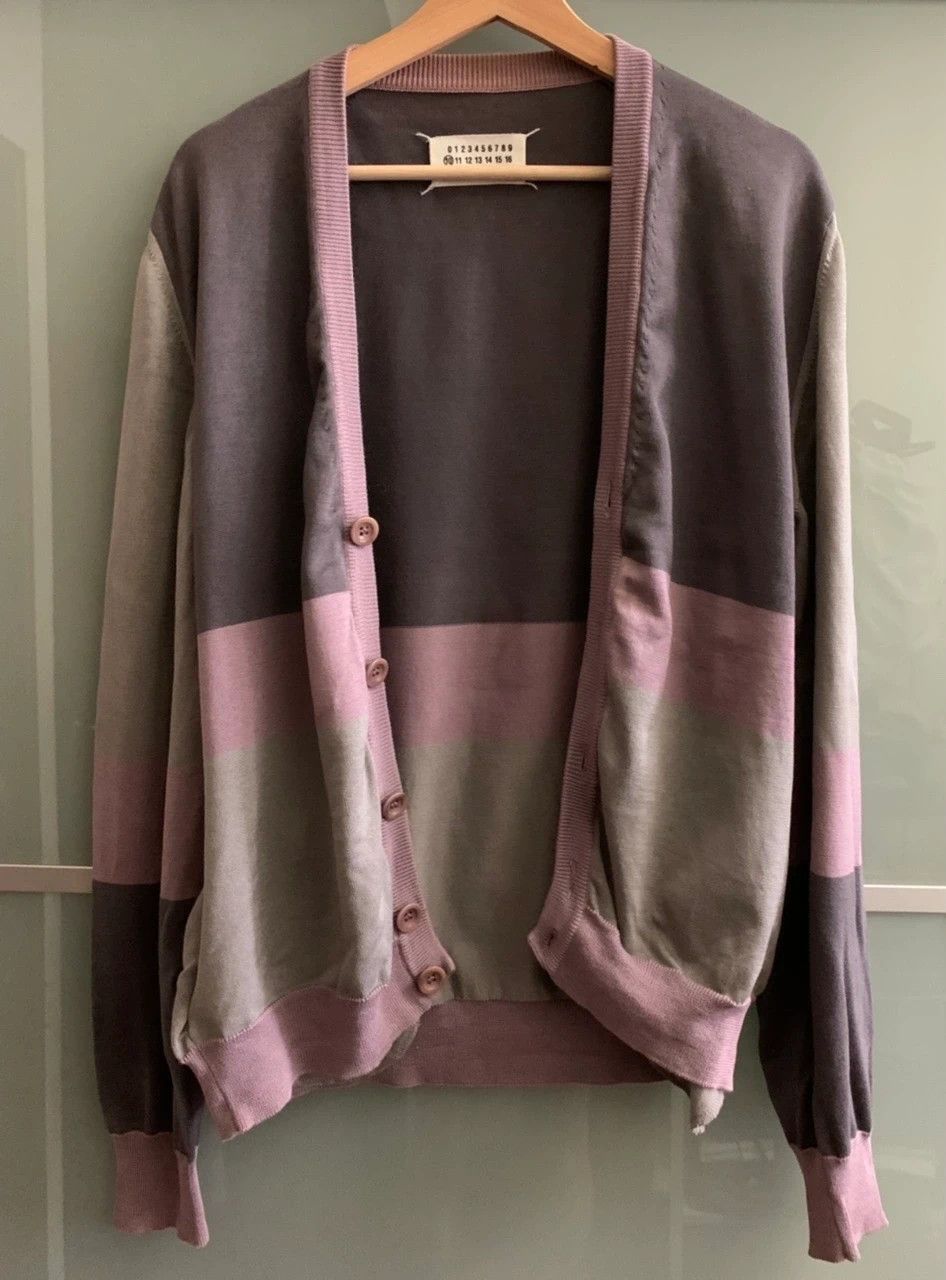 Maison Margiela MARTIN MARGIELA 07SS 10 GREY/PURPLE COLOR-BLOCK CARDIGANS M  | Grailed