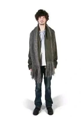 image of Bless Scarf Wool Jacket in Army Green, Women's