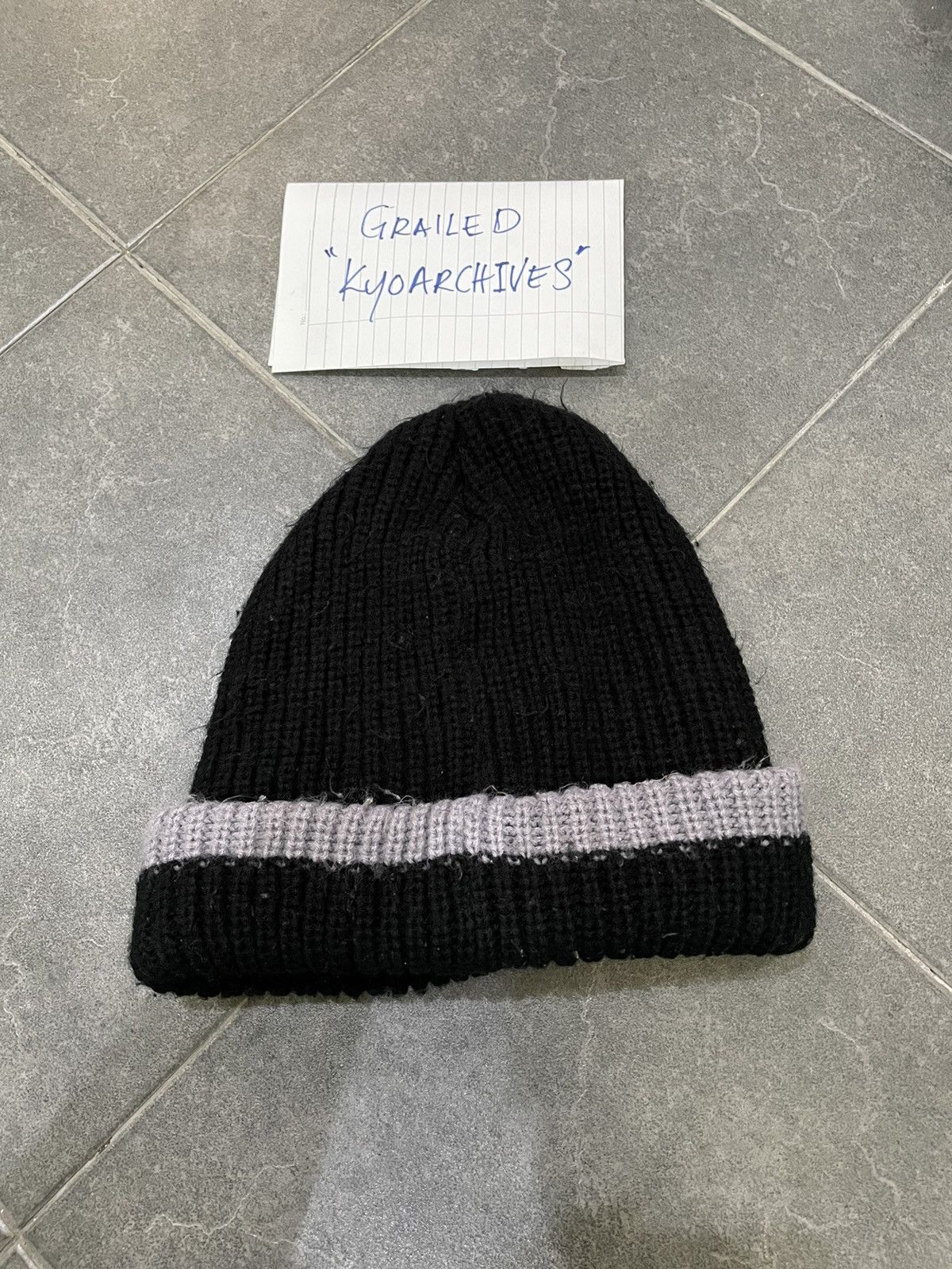 Japanese Brand GIANNI VALENTINO BLACK BEANIE Size ONE SIZE - 2 Thumbnail