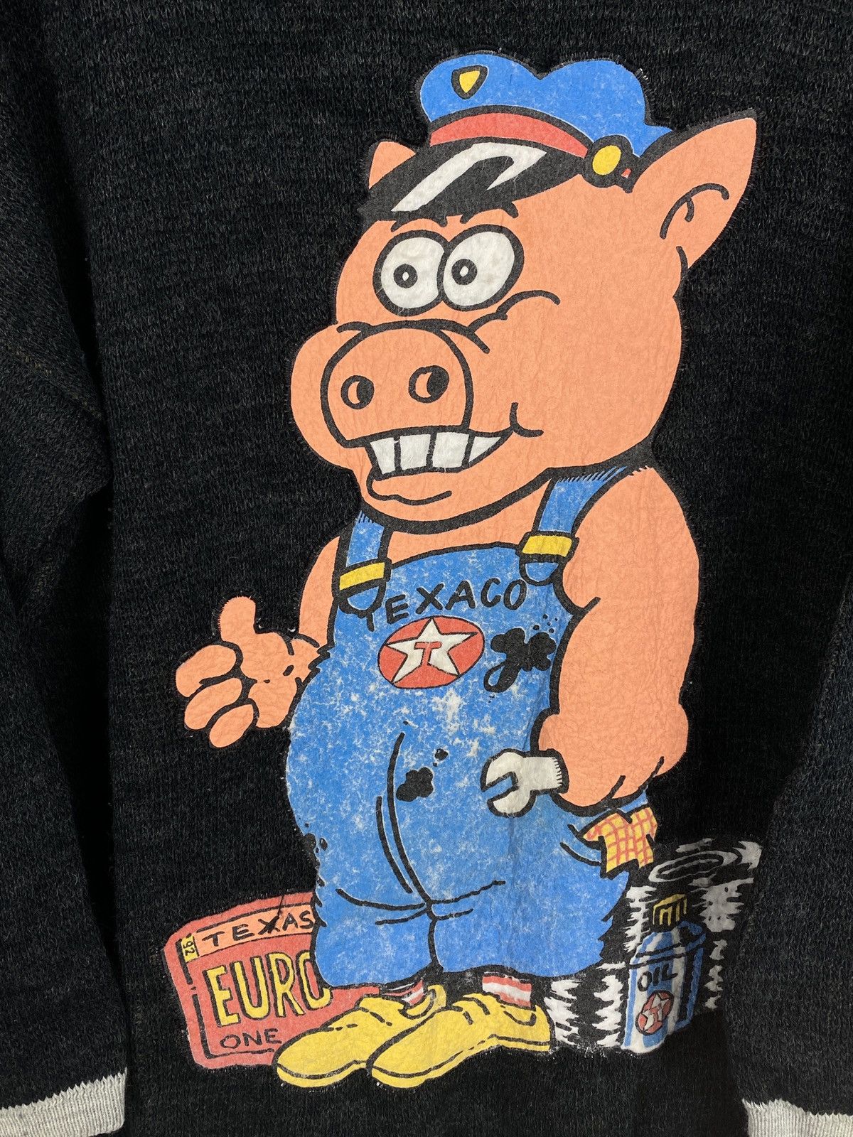 Vintage 80s Vintage Texaco Oil Company Crazy Pig Logo Sweater Size US L / EU 52-54 / 3 - 2 Thumbnail