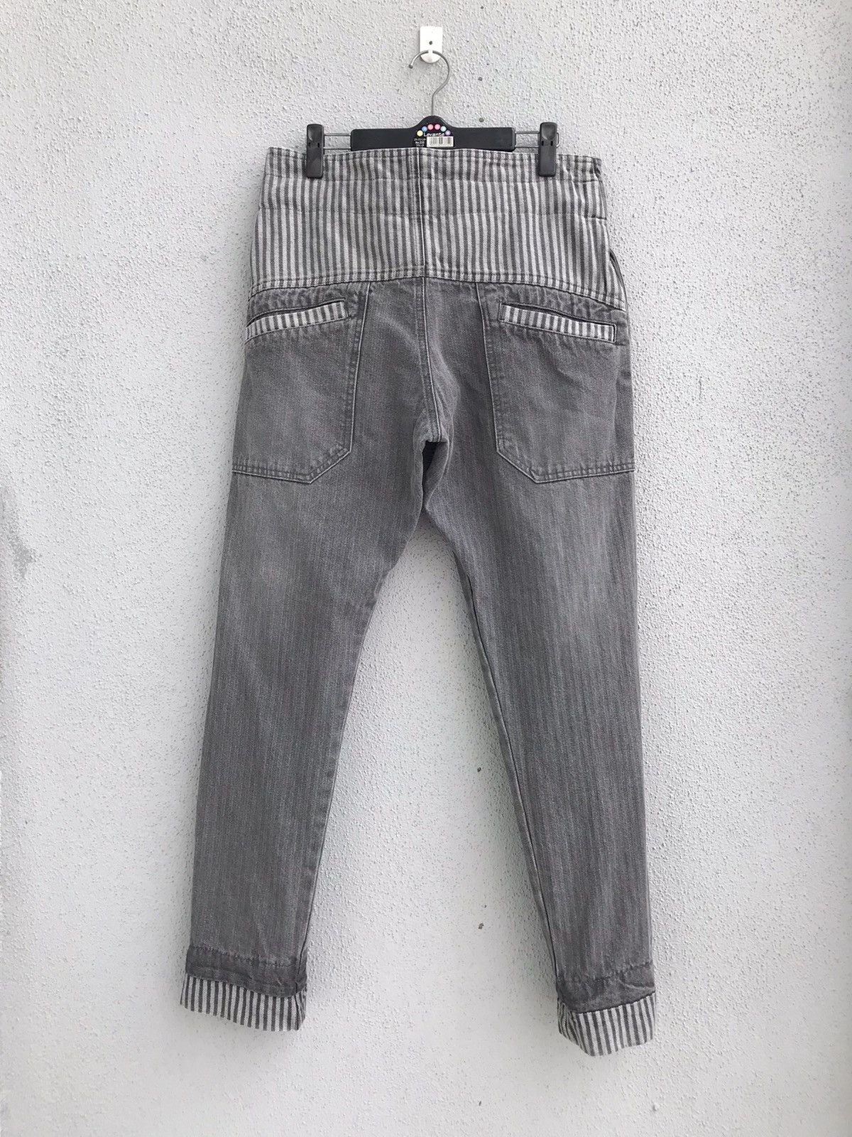 Japanese Brand Japanese OSMOSIS Hickory Stripe Drawstring Waist Denim Pant Size US 34 / EU 50 - 10 Thumbnail