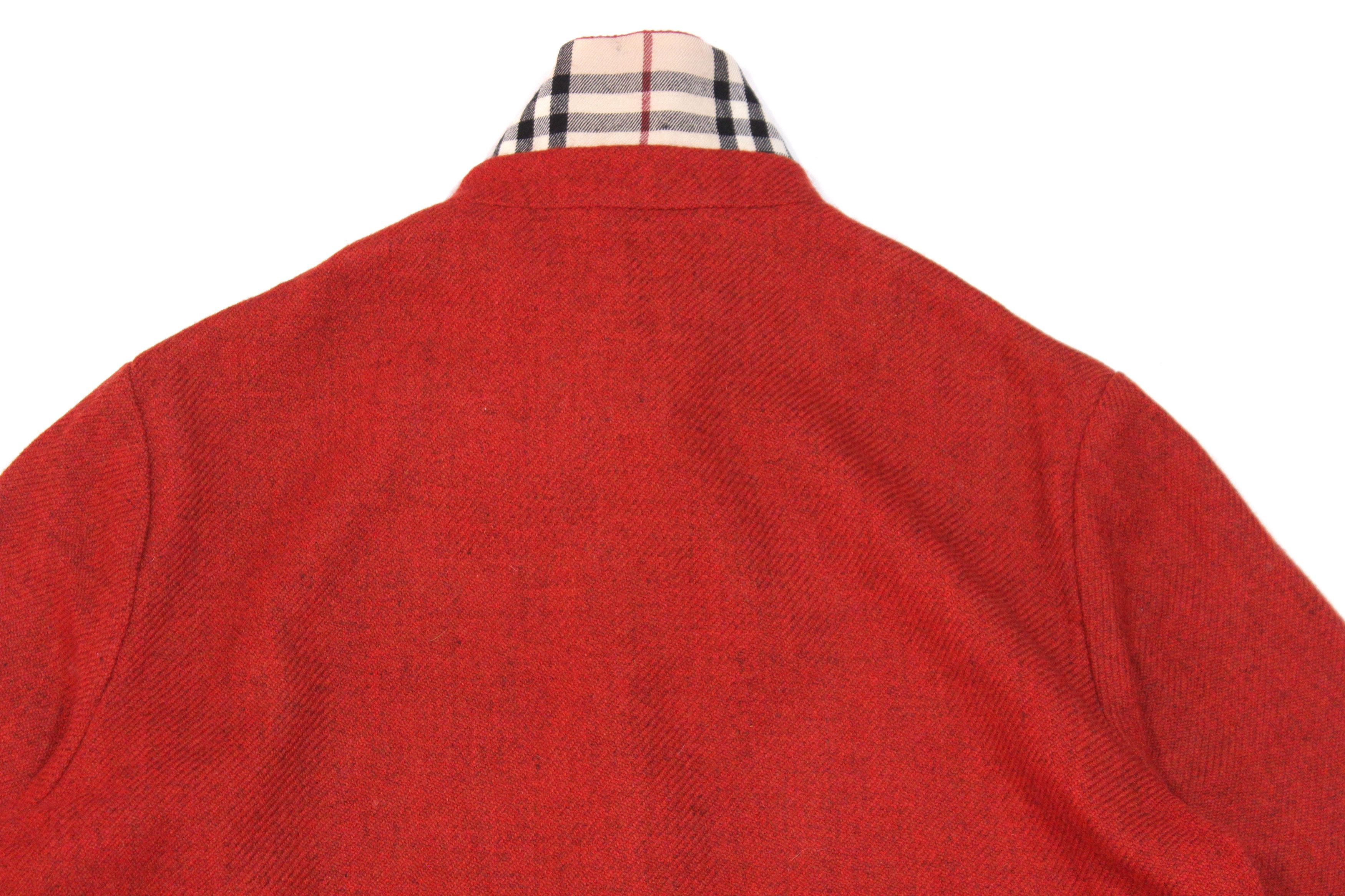 Burberry Nova Check Collar Wool Light Coat 00S Vintage Size S / US 4 / IT 40 - 5 Thumbnail