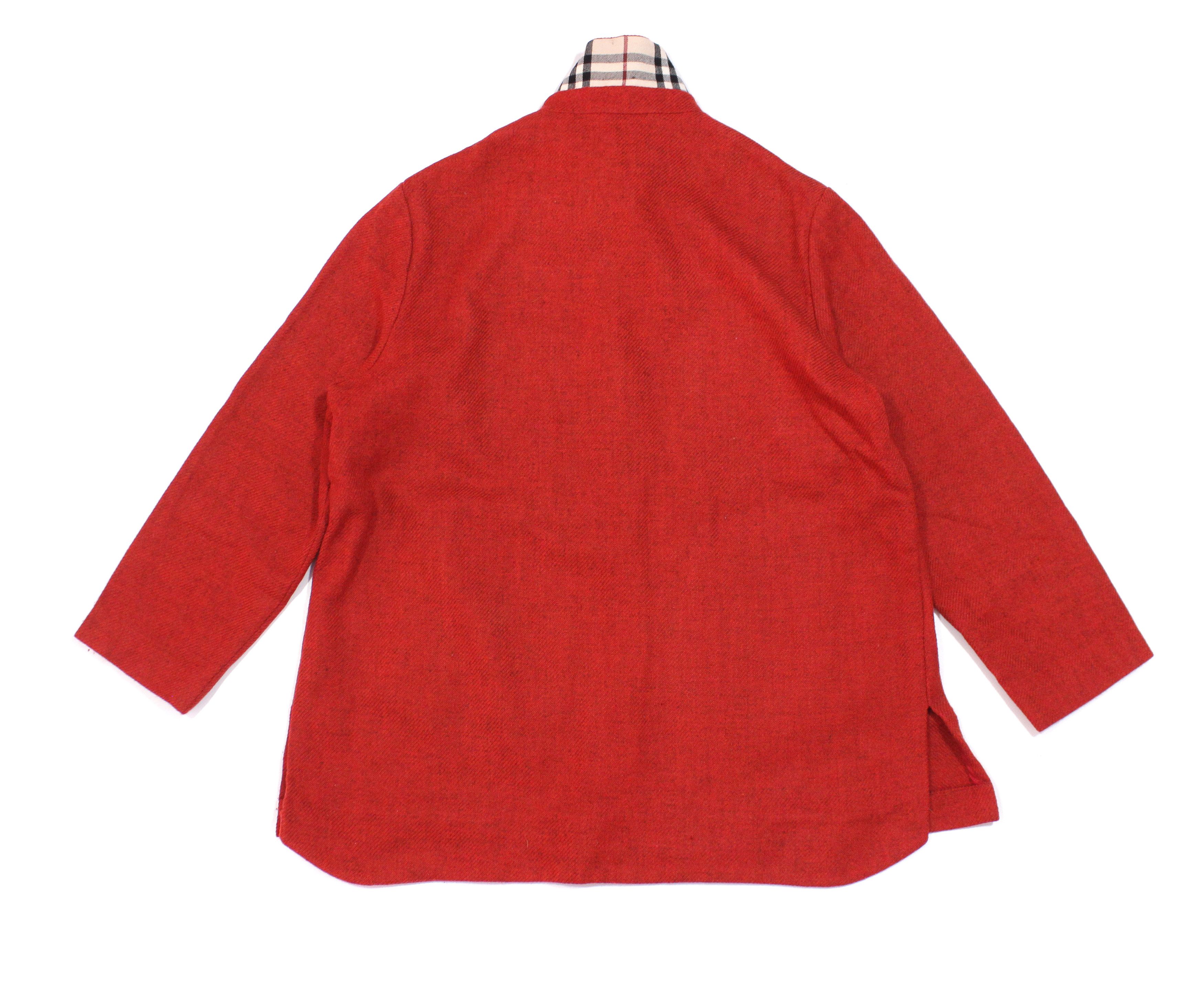 Burberry Nova Check Collar Wool Light Coat 00S Vintage Size S / US 4 / IT 40 - 3 Thumbnail