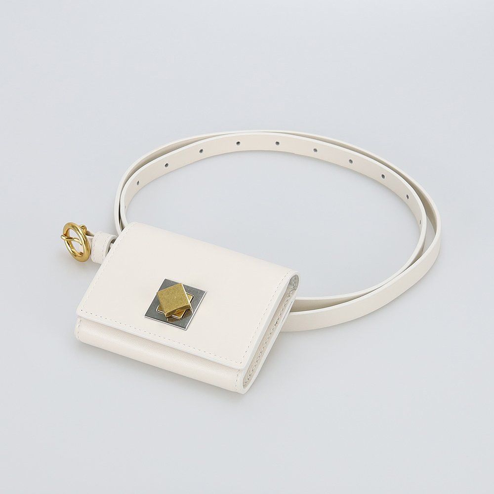 Bottega Veneta BOTTEGA VENETA white Twist lock French calf mini belt bag Size ONE SIZE - 2 Thumbnail