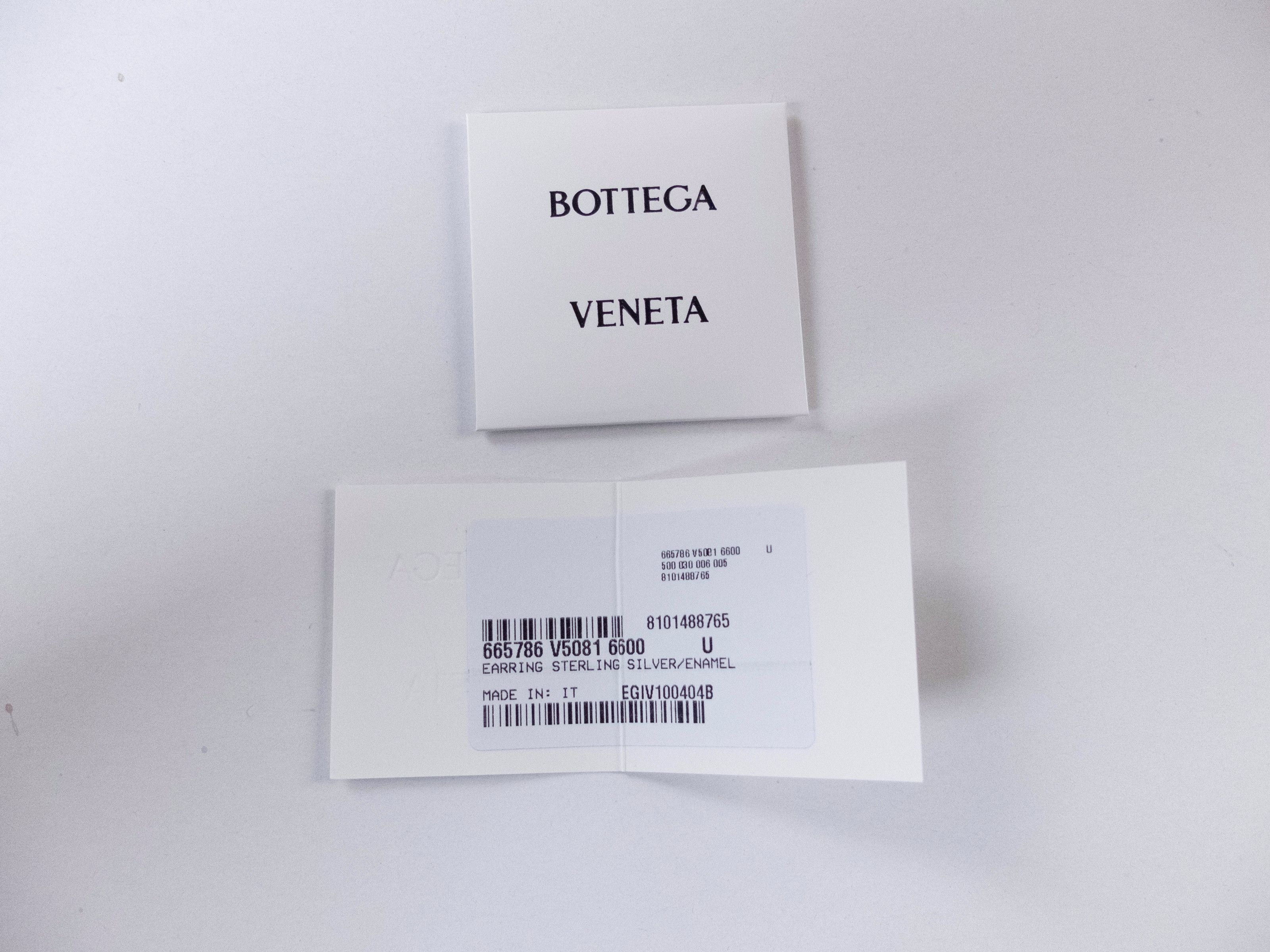 Bottega Veneta BOTTEGA VENETA pink enamel & silver triangle hoop earrings q Size ONE SIZE - 6 Thumbnail