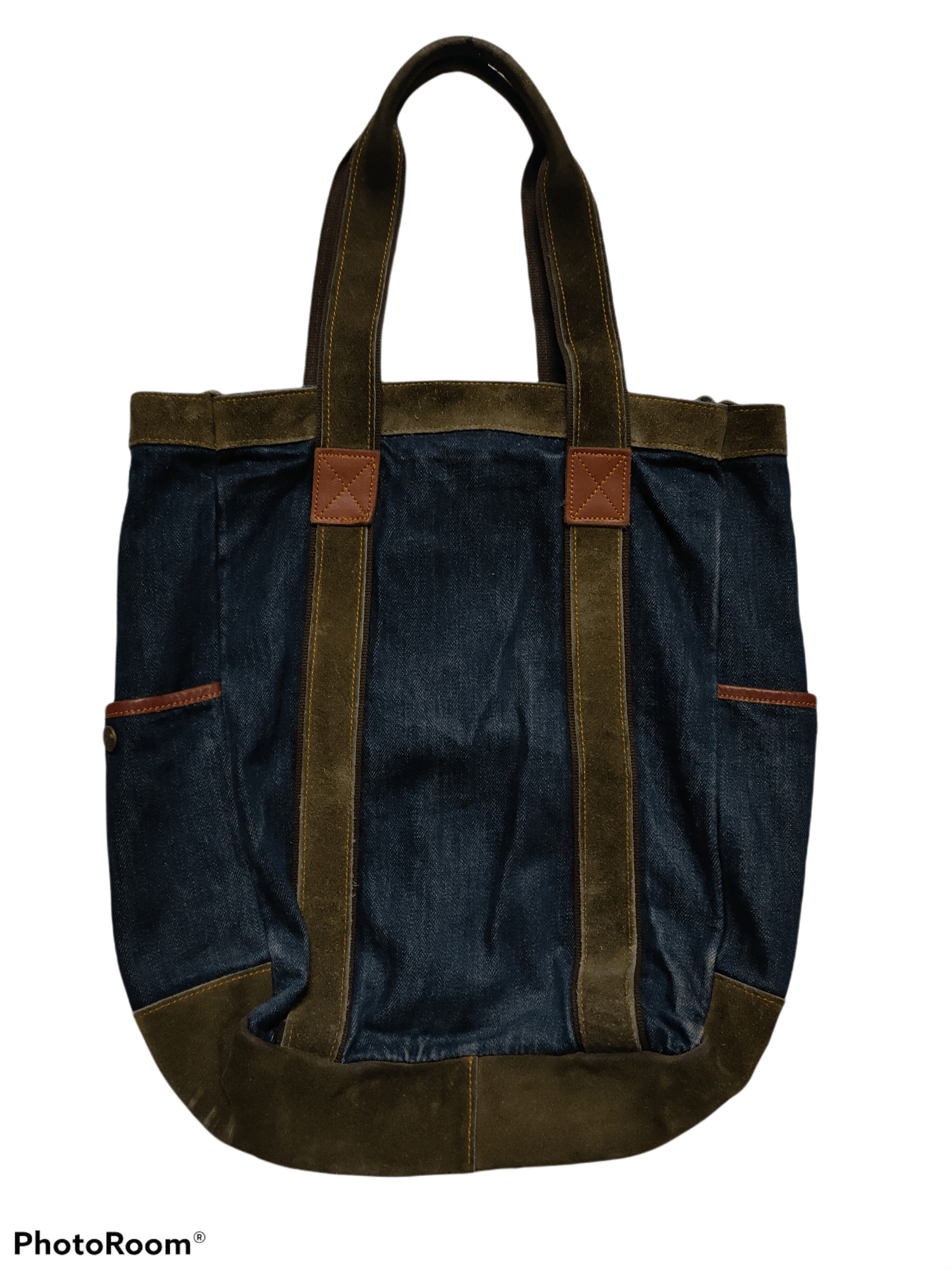 MasterPiece MasterPiece Tote Bag Denime x Leather Material Size ONE SIZE - 2 Thumbnail