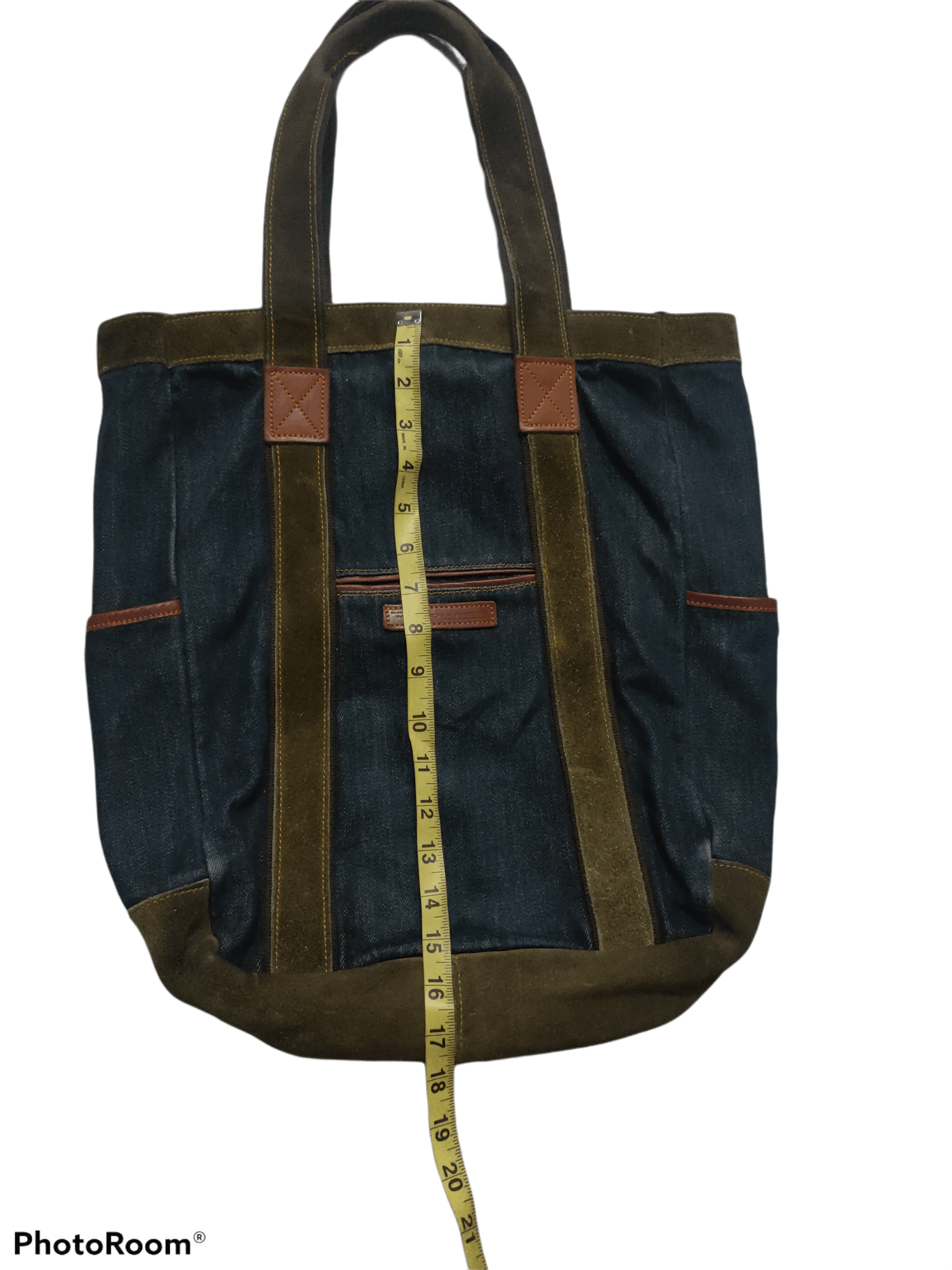 MasterPiece MasterPiece Tote Bag Denime x Leather Material Size ONE SIZE - 6 Thumbnail