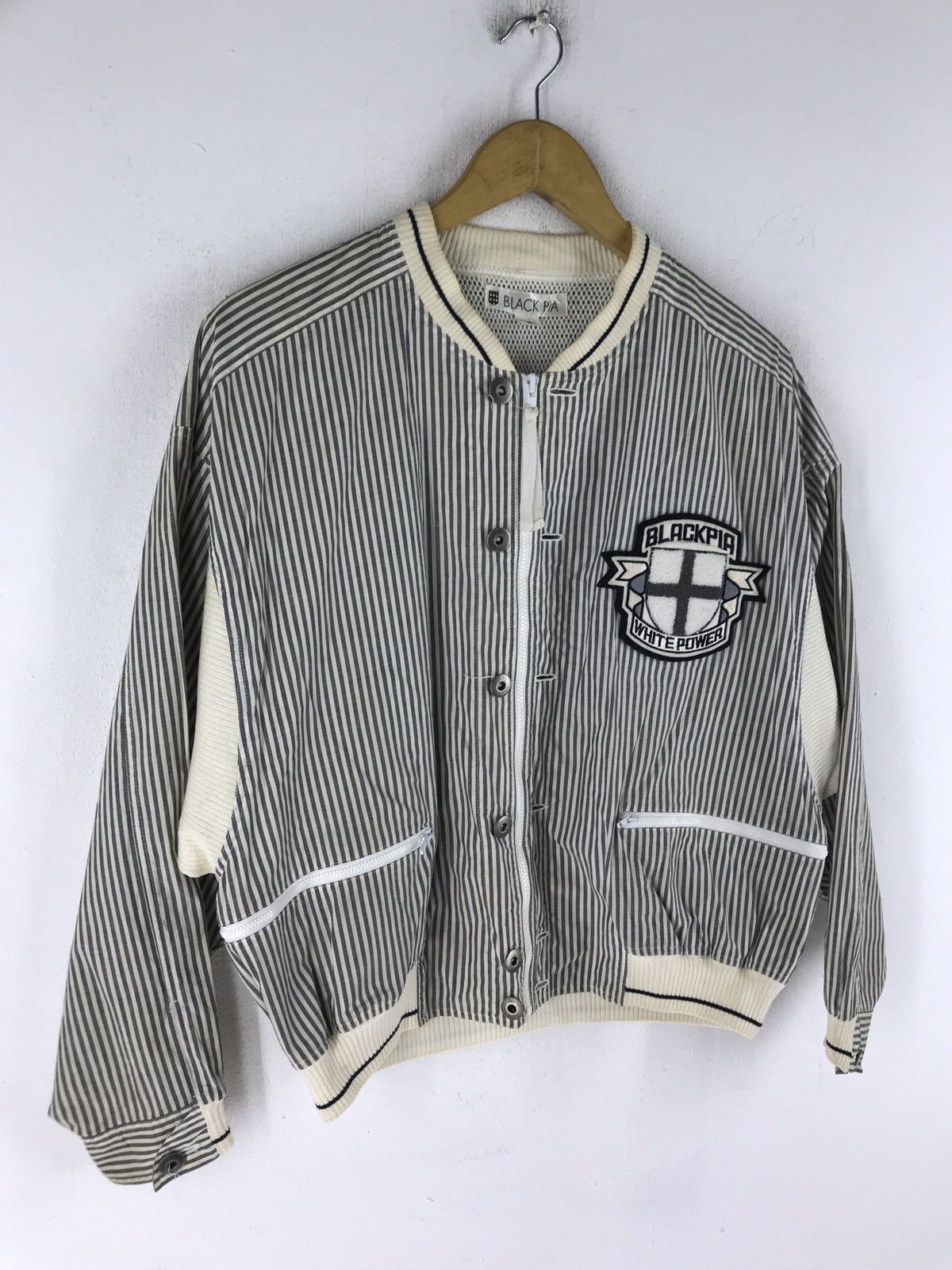 Japanese Brand BLACK PIA WHITE POWER IMPERIAL RAIKA BOMBER STYLE JACKET Size US S / EU 44-46 / 1 - 2 Thumbnail