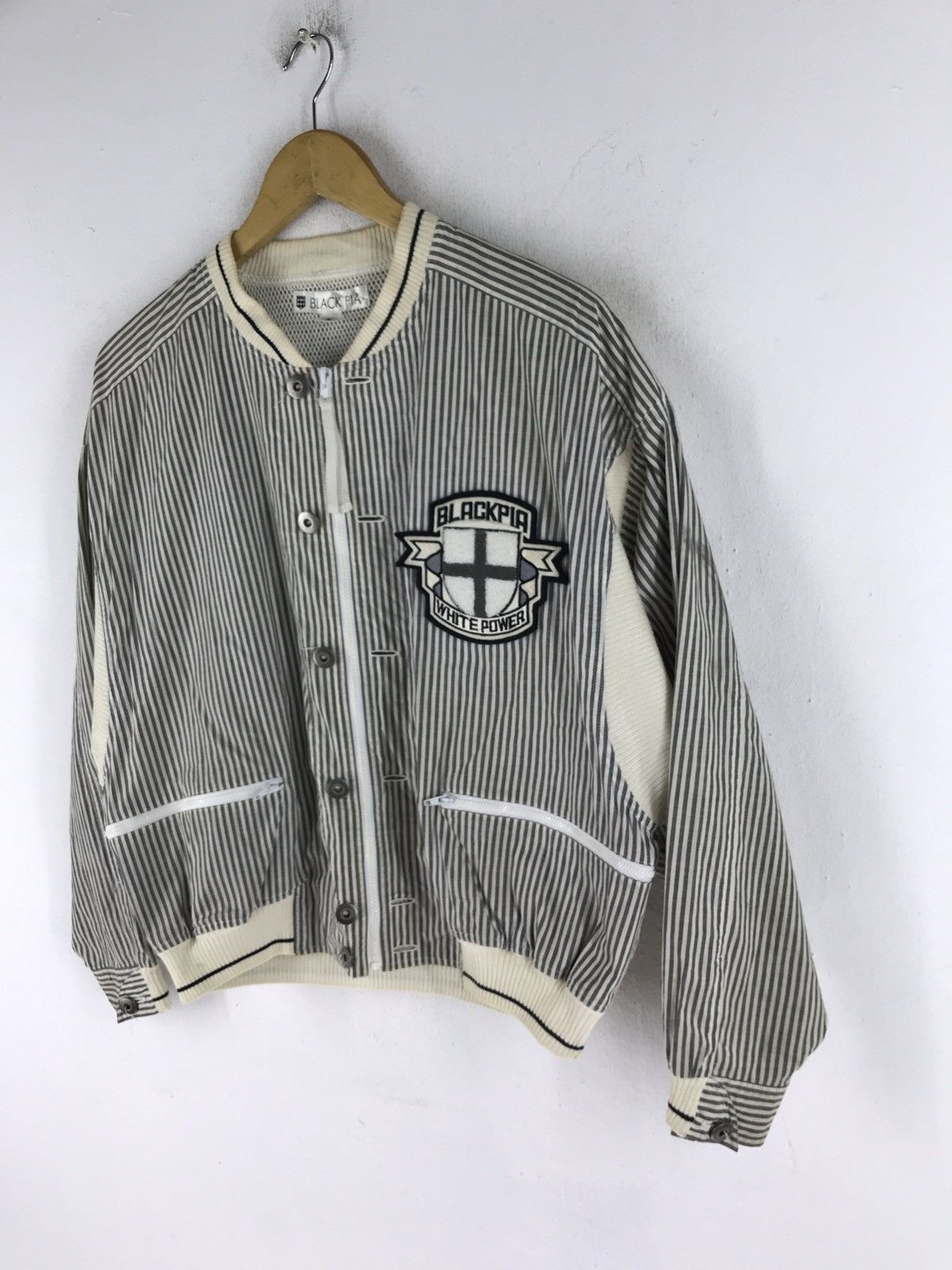 Japanese Brand BLACK PIA WHITE POWER IMPERIAL RAIKA BOMBER STYLE JACKET Size US S / EU 44-46 / 1 - 3 Thumbnail