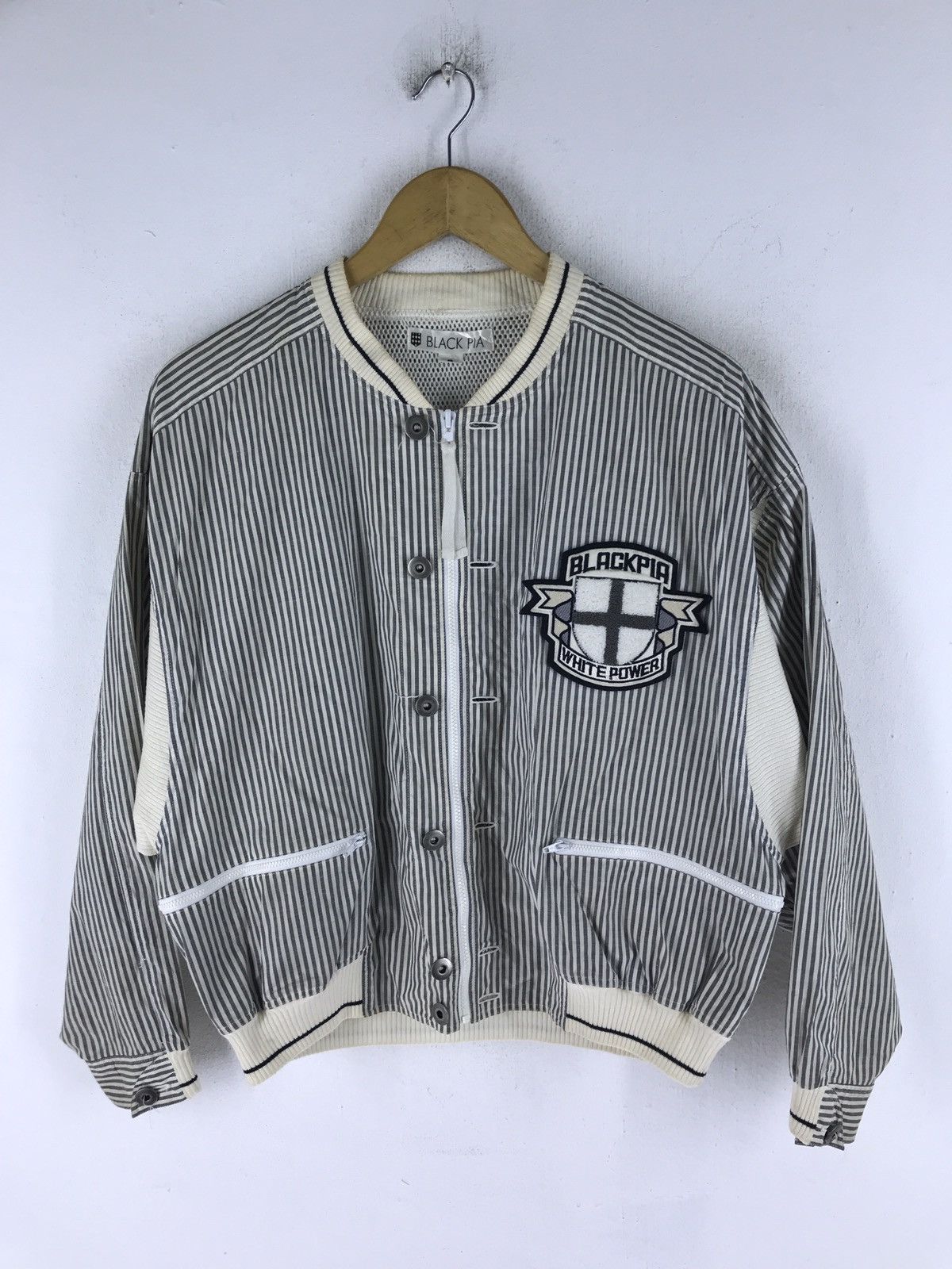 Japanese Brand BLACK PIA WHITE POWER IMPERIAL RAIKA BOMBER STYLE JACKET Size US S / EU 44-46 / 1 - 1 Thumbnail