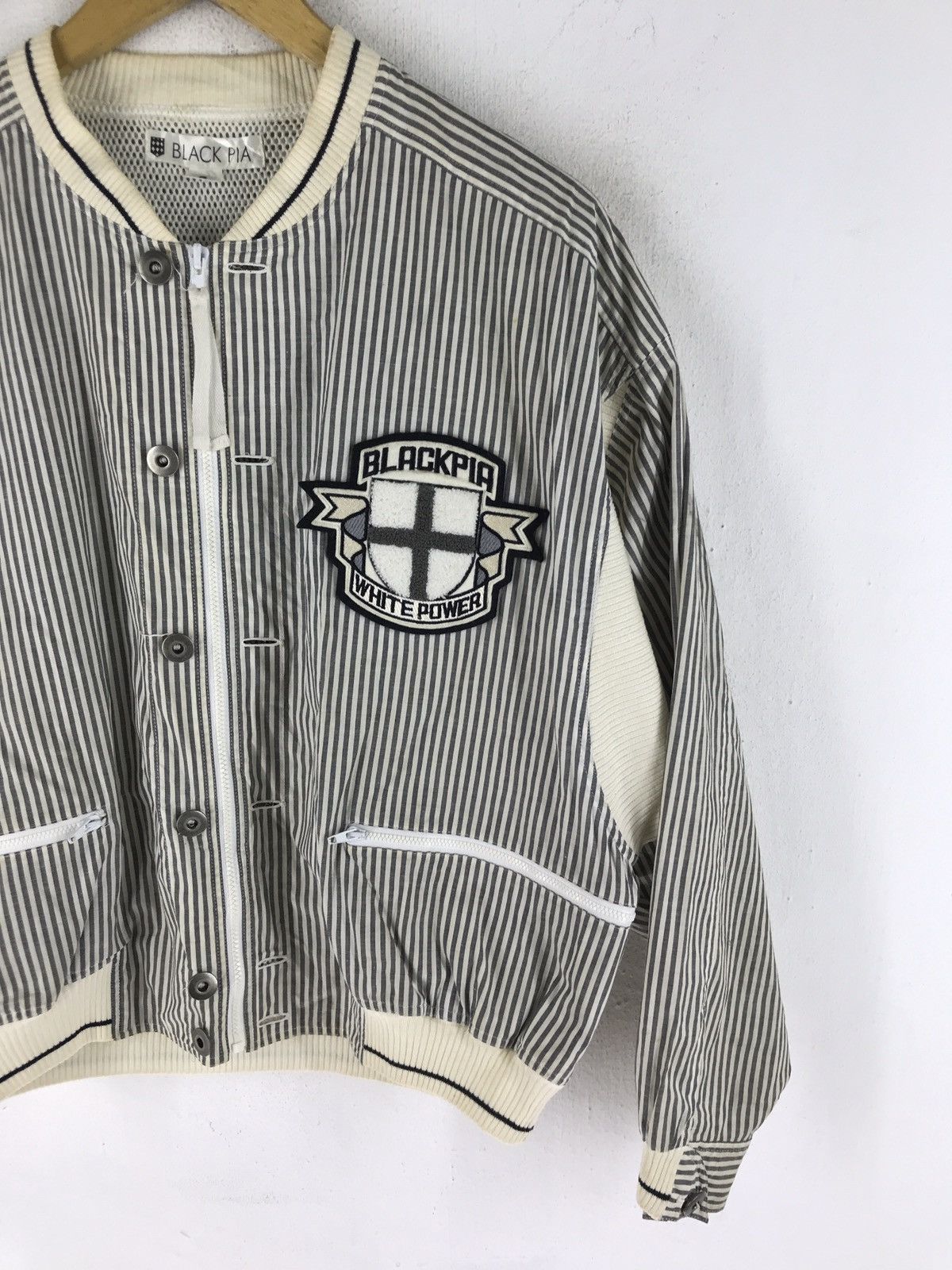 Japanese Brand BLACK PIA WHITE POWER IMPERIAL RAIKA BOMBER STYLE JACKET Size US S / EU 44-46 / 1 - 4 Thumbnail