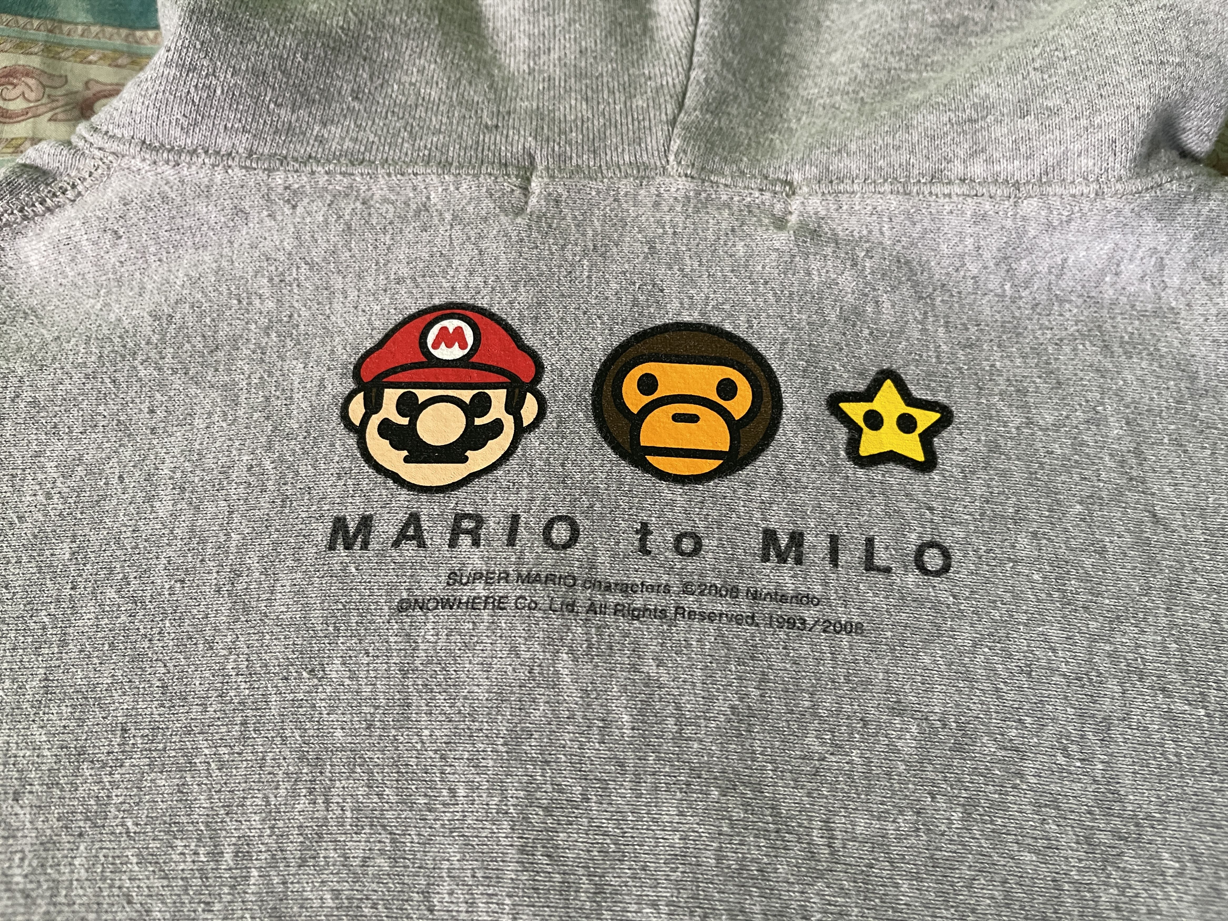 Bape Bape × Nintendo Mario Milo Monogram Full Zip Hoodie Gray Size US M / EU 48-50 / 2 - 8 Thumbnail