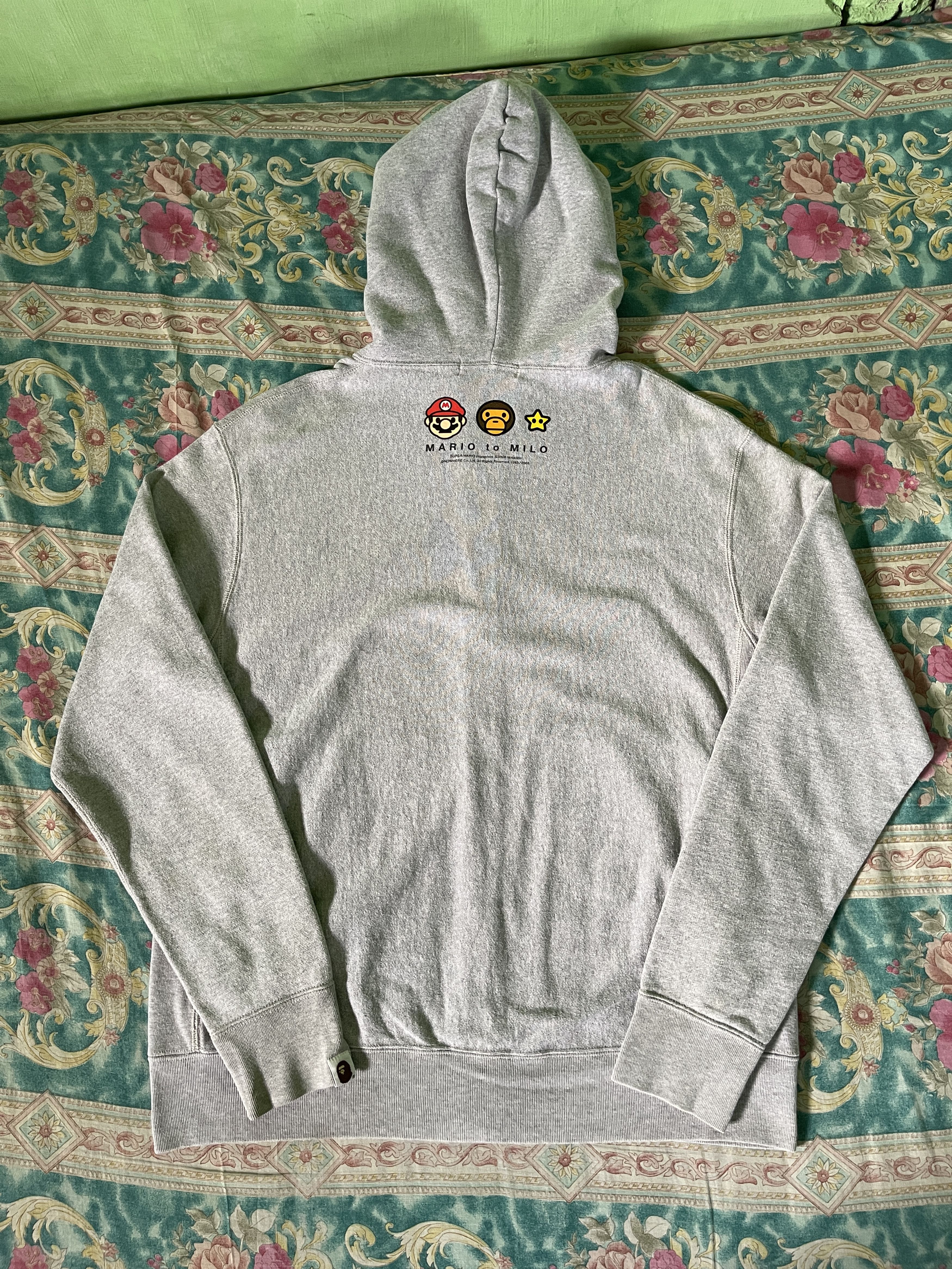 Bape Bape × Nintendo Mario Milo Monogram Full Zip Hoodie Gray Size US M / EU 48-50 / 2 - 6 Thumbnail