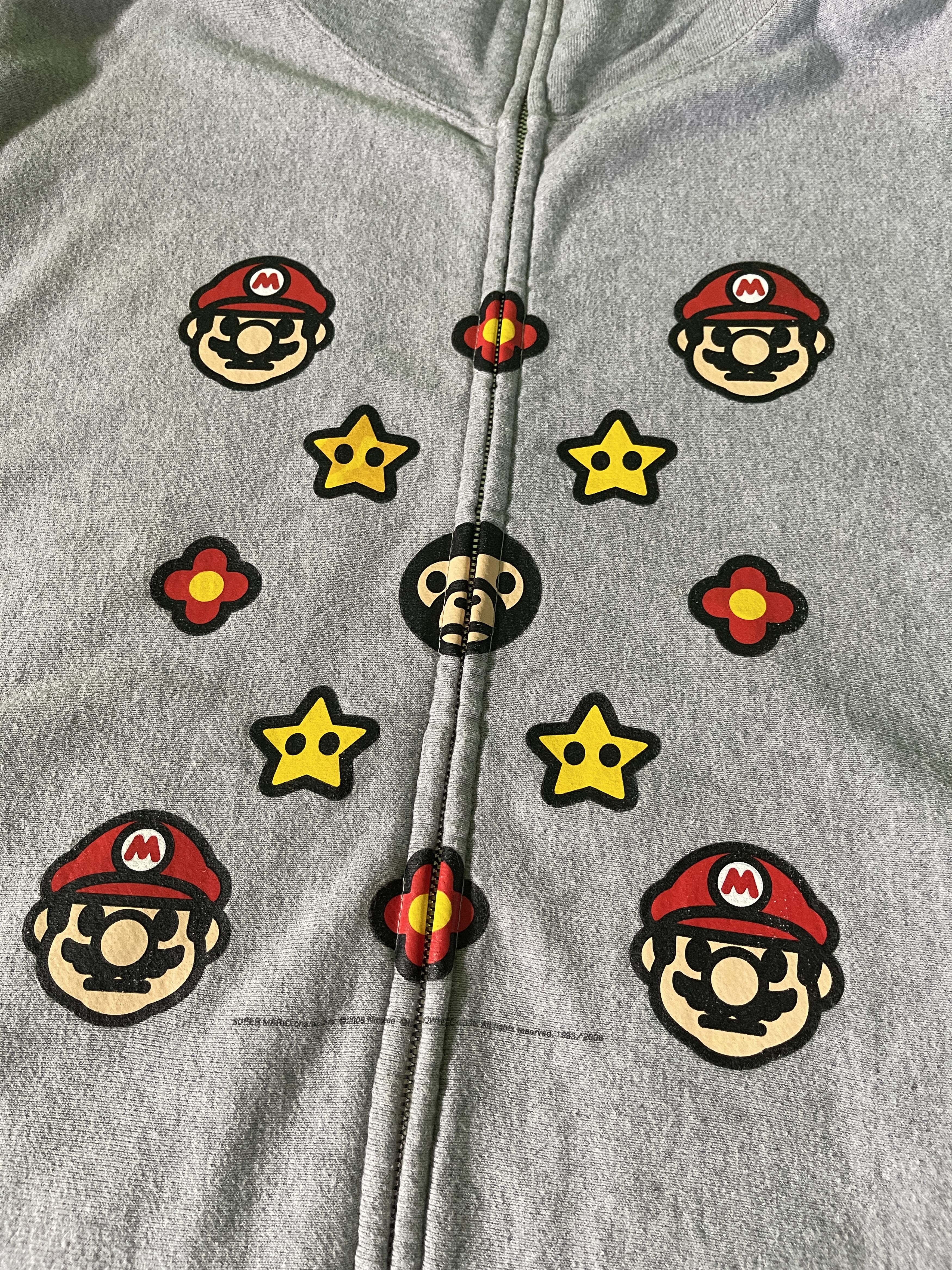 Bape Bape × Nintendo Mario Milo Monogram Full Zip Hoodie Gray Size US M / EU 48-50 / 2 - 4 Thumbnail