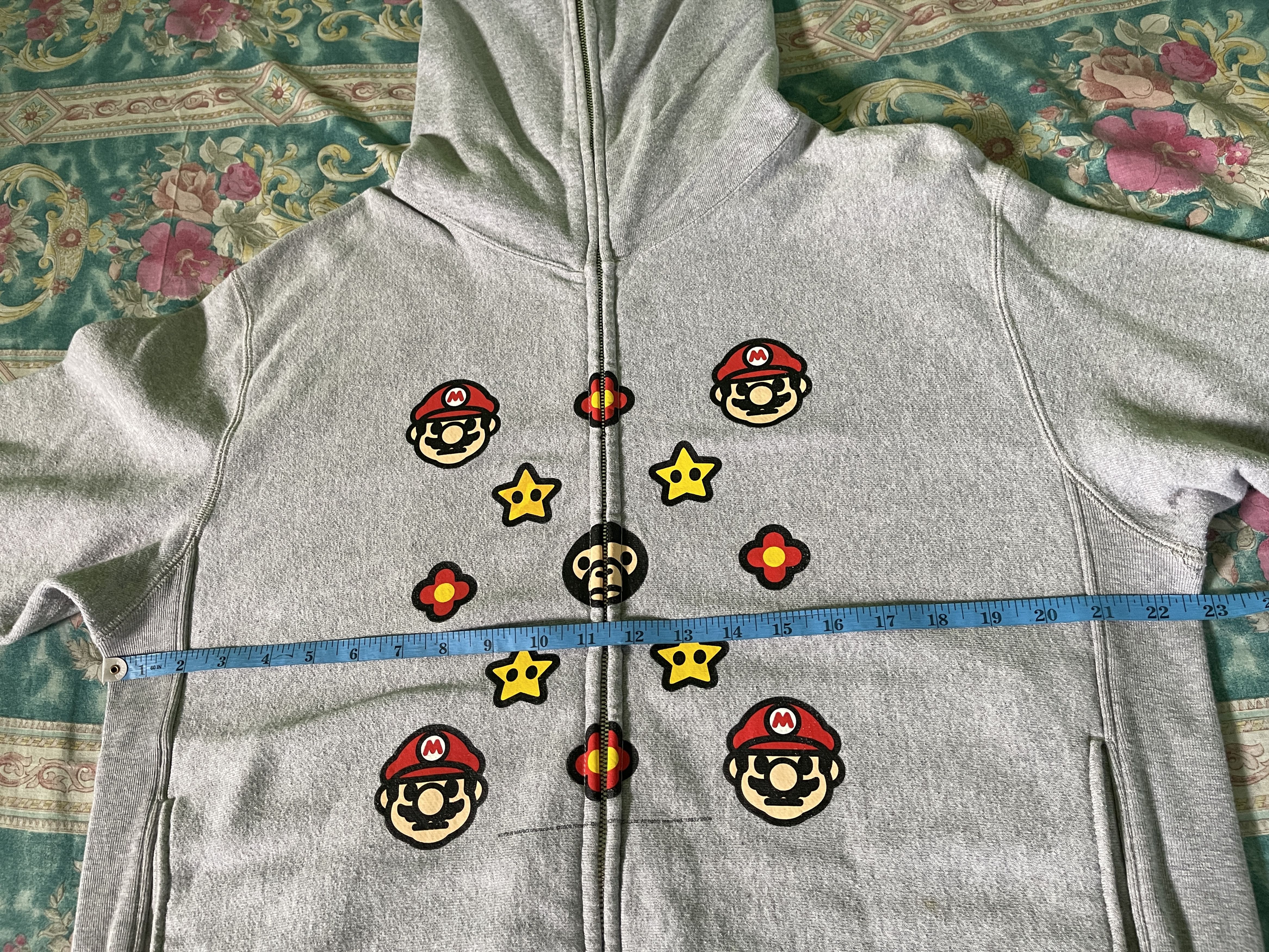 Bape Bape × Nintendo Mario Milo Monogram Full Zip Hoodie Gray Size US M / EU 48-50 / 2 - 25 Thumbnail