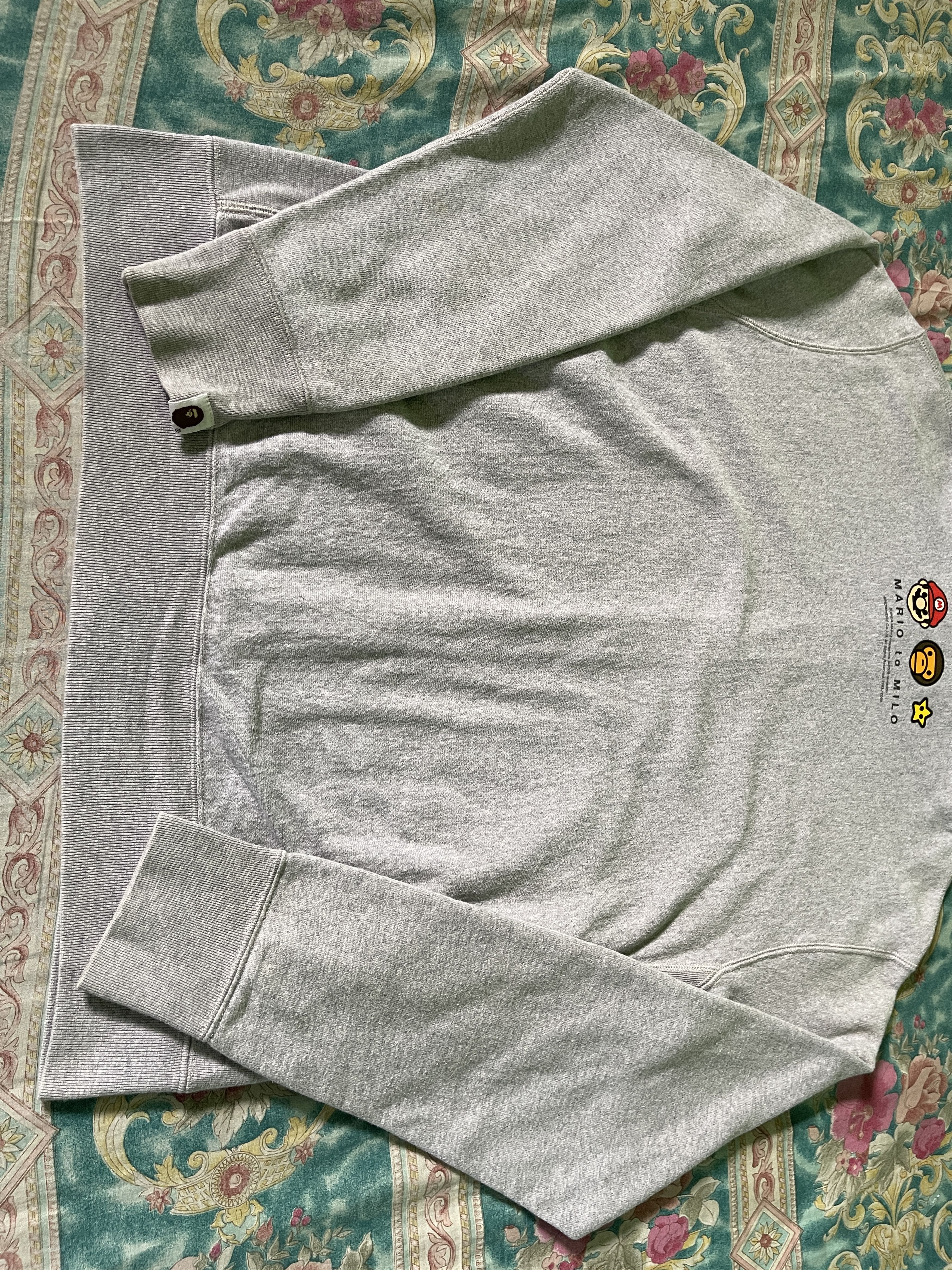 Bape Bape × Nintendo Mario Milo Monogram Full Zip Hoodie Gray Size US M / EU 48-50 / 2 - 17 Thumbnail