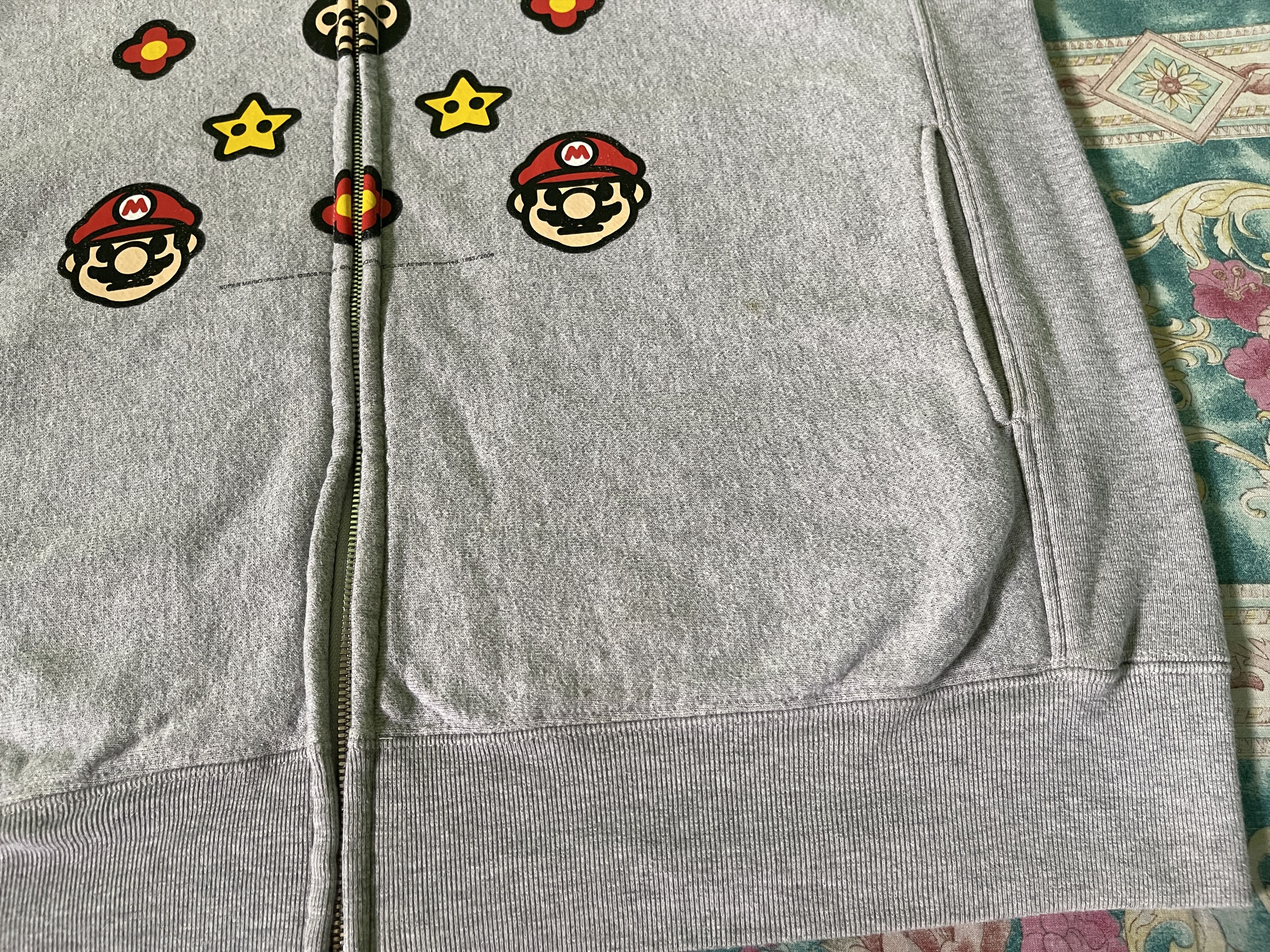 Bape Bape × Nintendo Mario Milo Monogram Full Zip Hoodie Gray Size US M / EU 48-50 / 2 - 20 Thumbnail