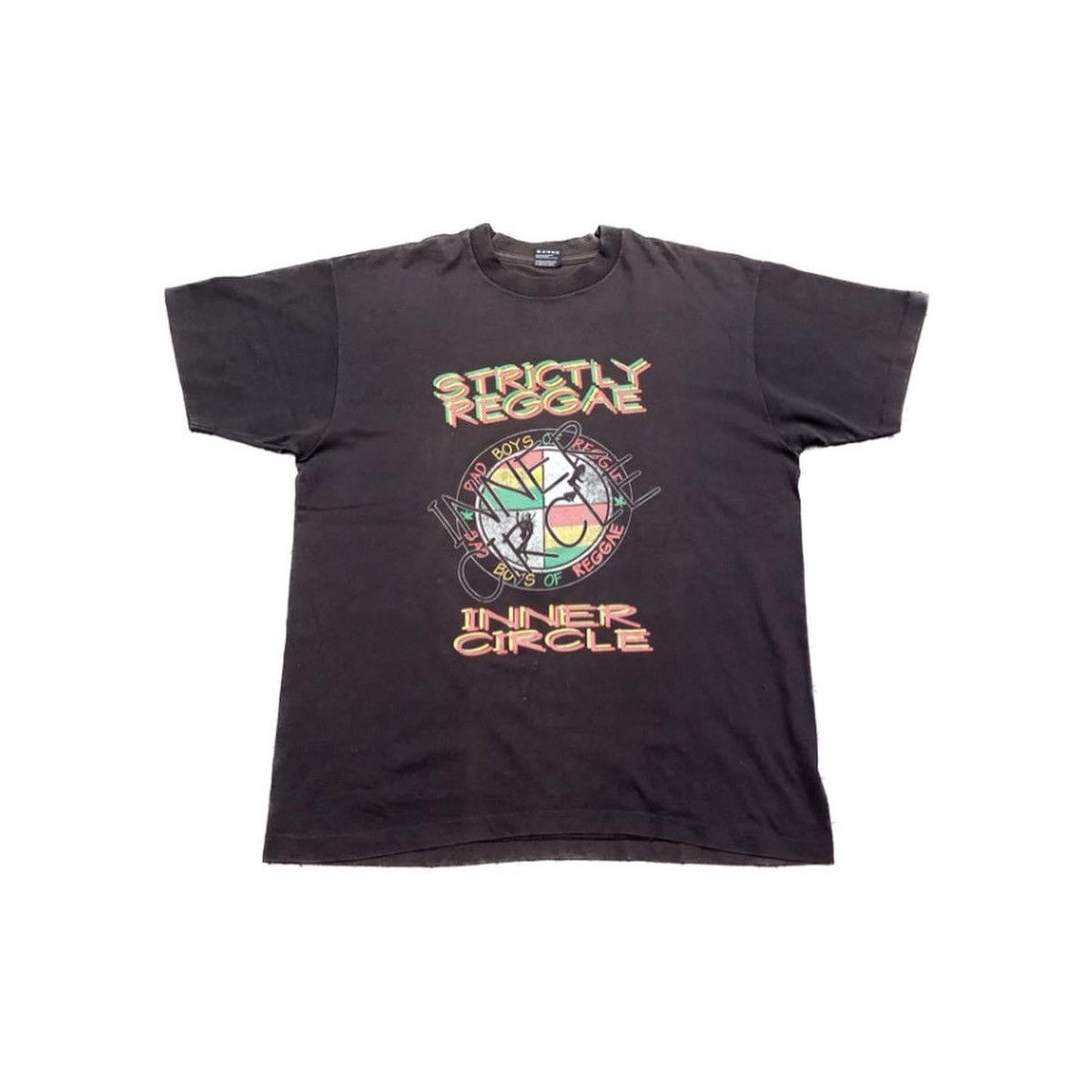 image of Vintage Inner Circle Reggae Band Tees in Faded Black, Men's (Size XL)