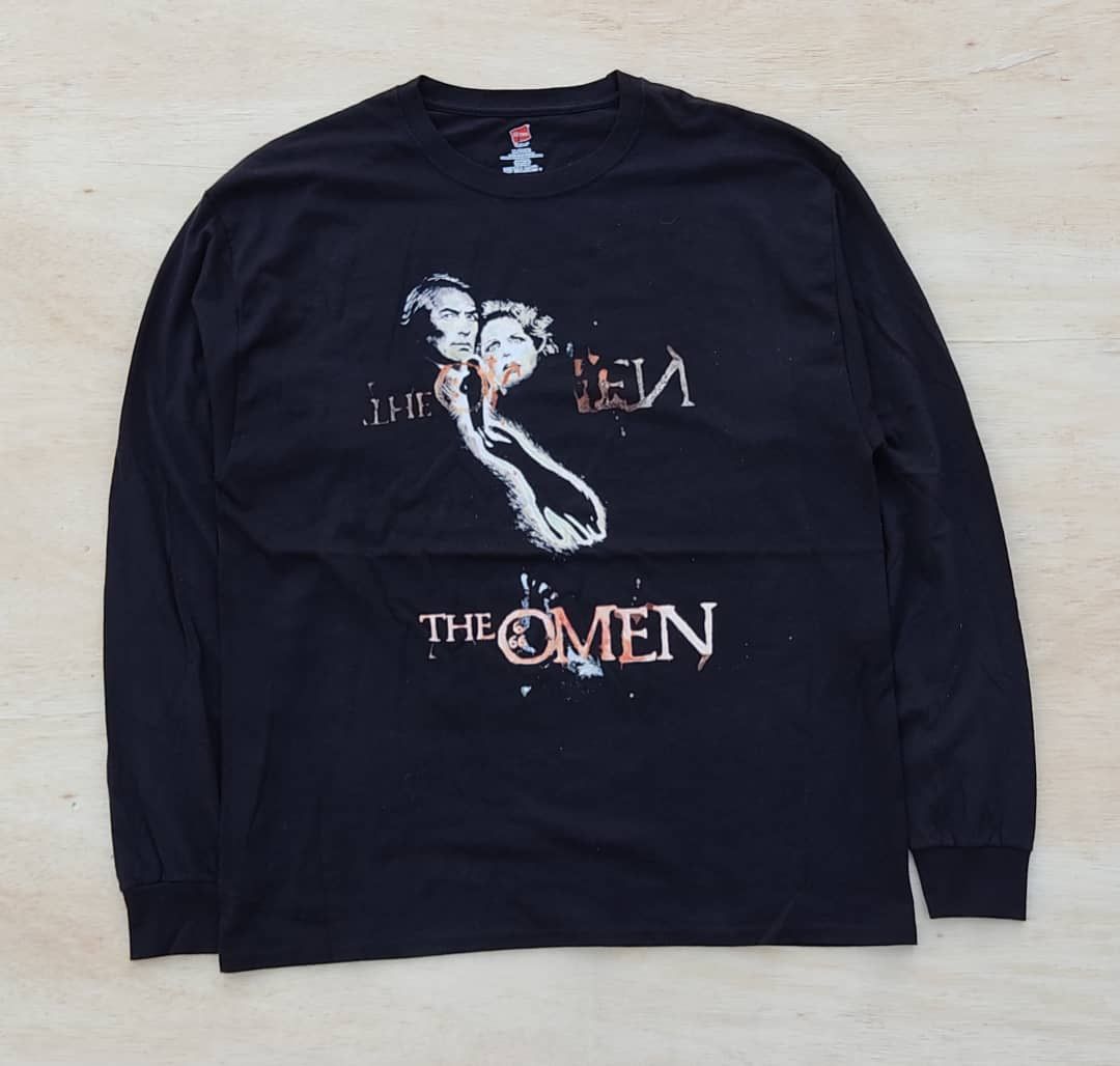 image of Hanes x Movie Vintage The Omen Movie Promo in Black, Men's (Size XL)