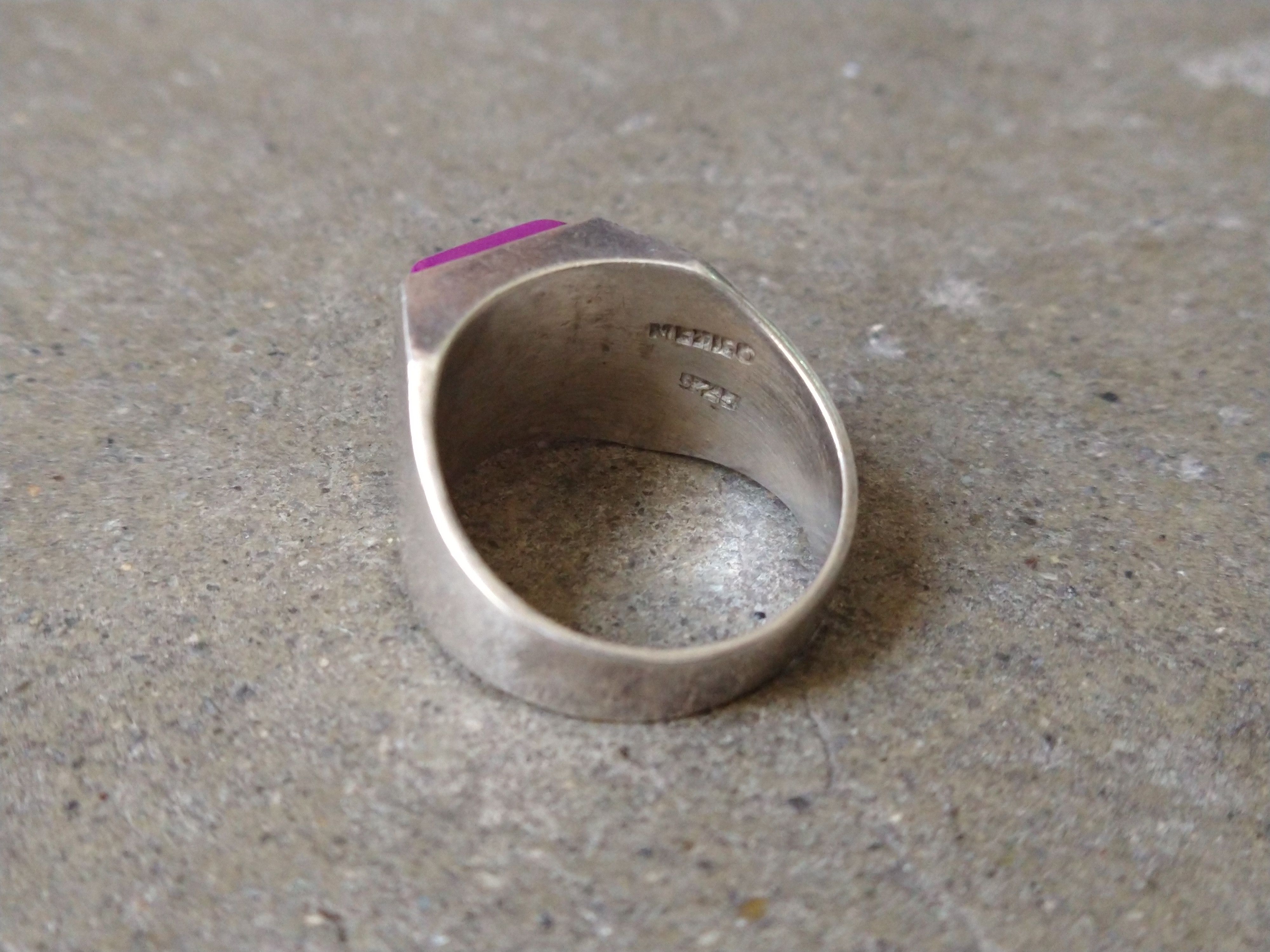 Other Vintage Sterling Silver Ring Size 12.75 Purple Square Modern Size ONE SIZE - 11 Thumbnail