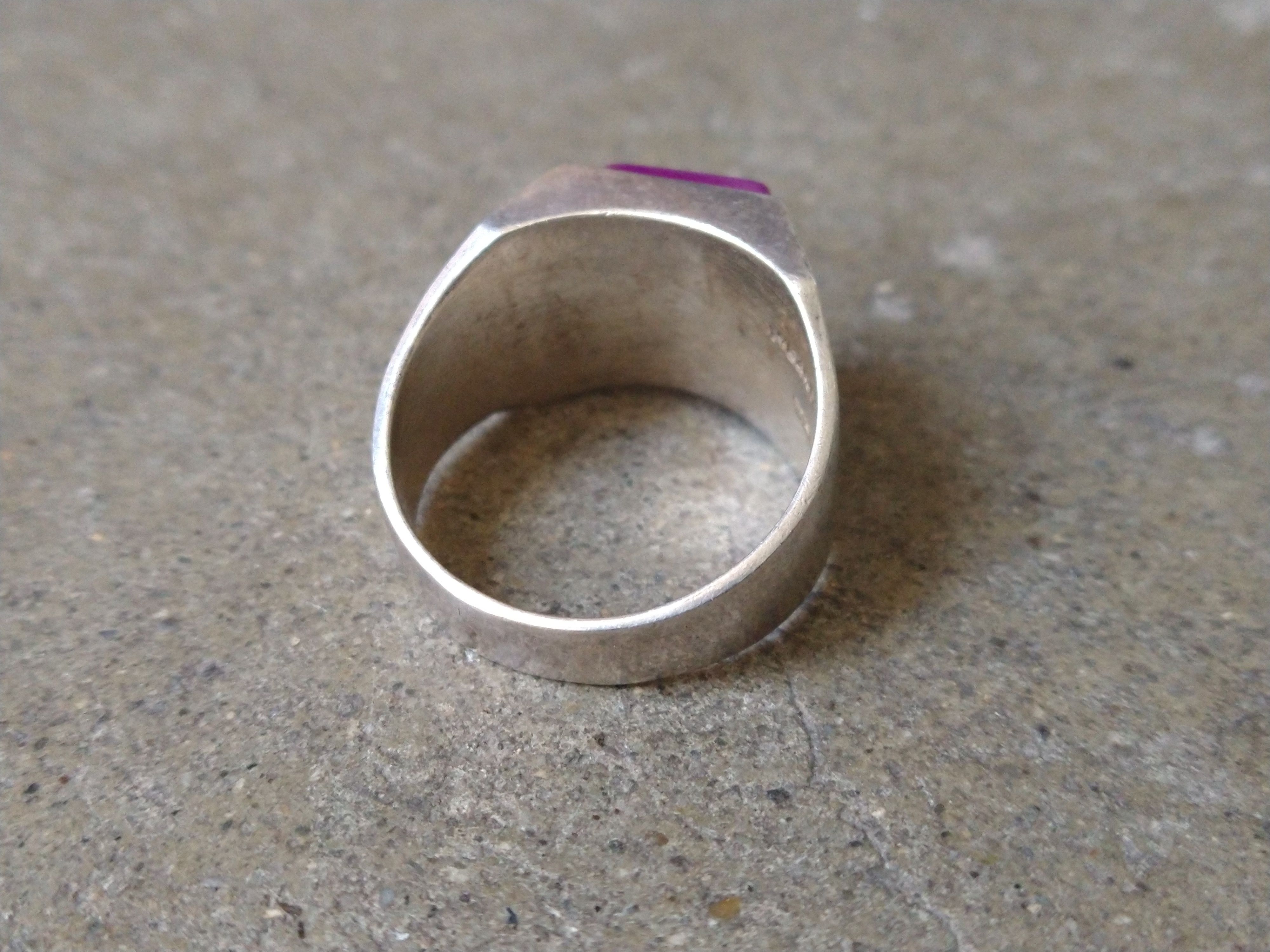 Other Vintage Sterling Silver Ring Size 12.75 Purple Square Modern Size ONE SIZE - 10 Thumbnail