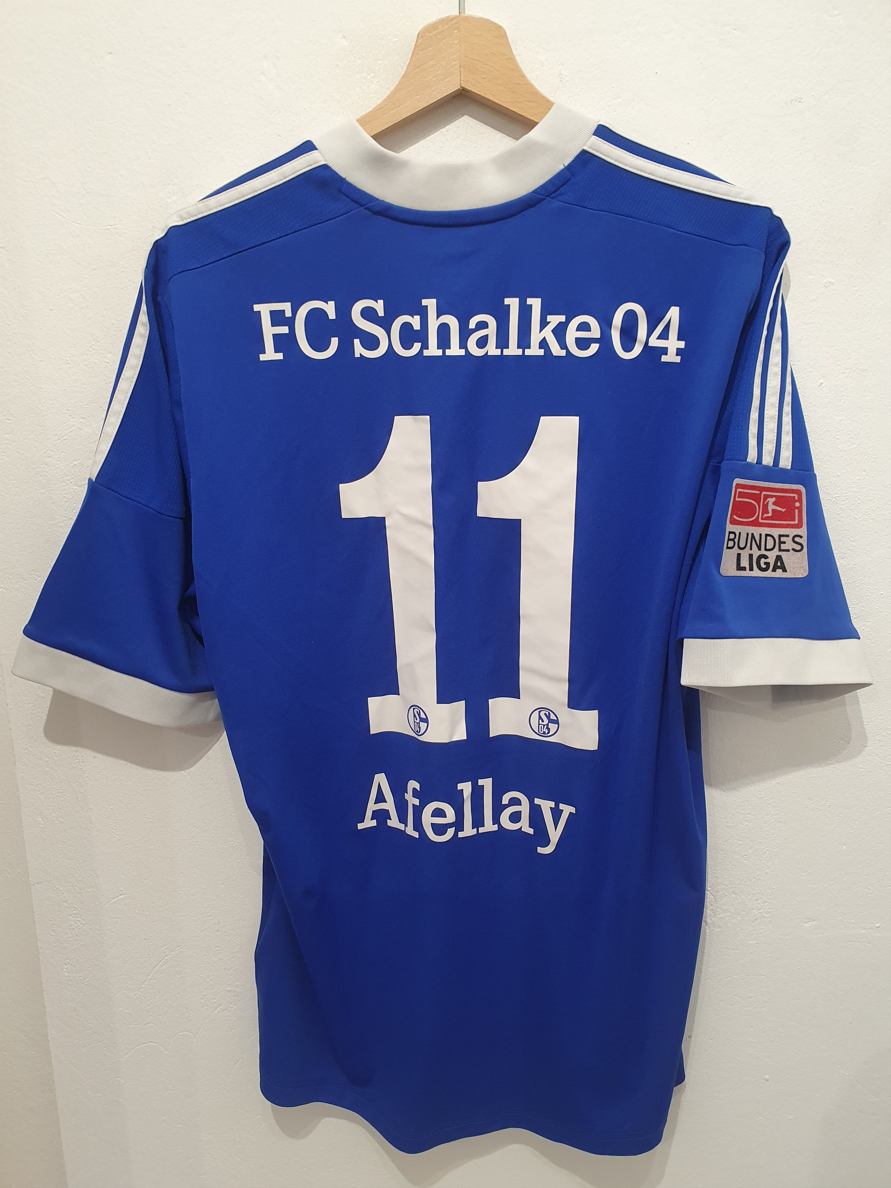 image of Afellay Schalke 04 2012 Adidas Size L Jersey Shirt Soccer in Blue, Men's