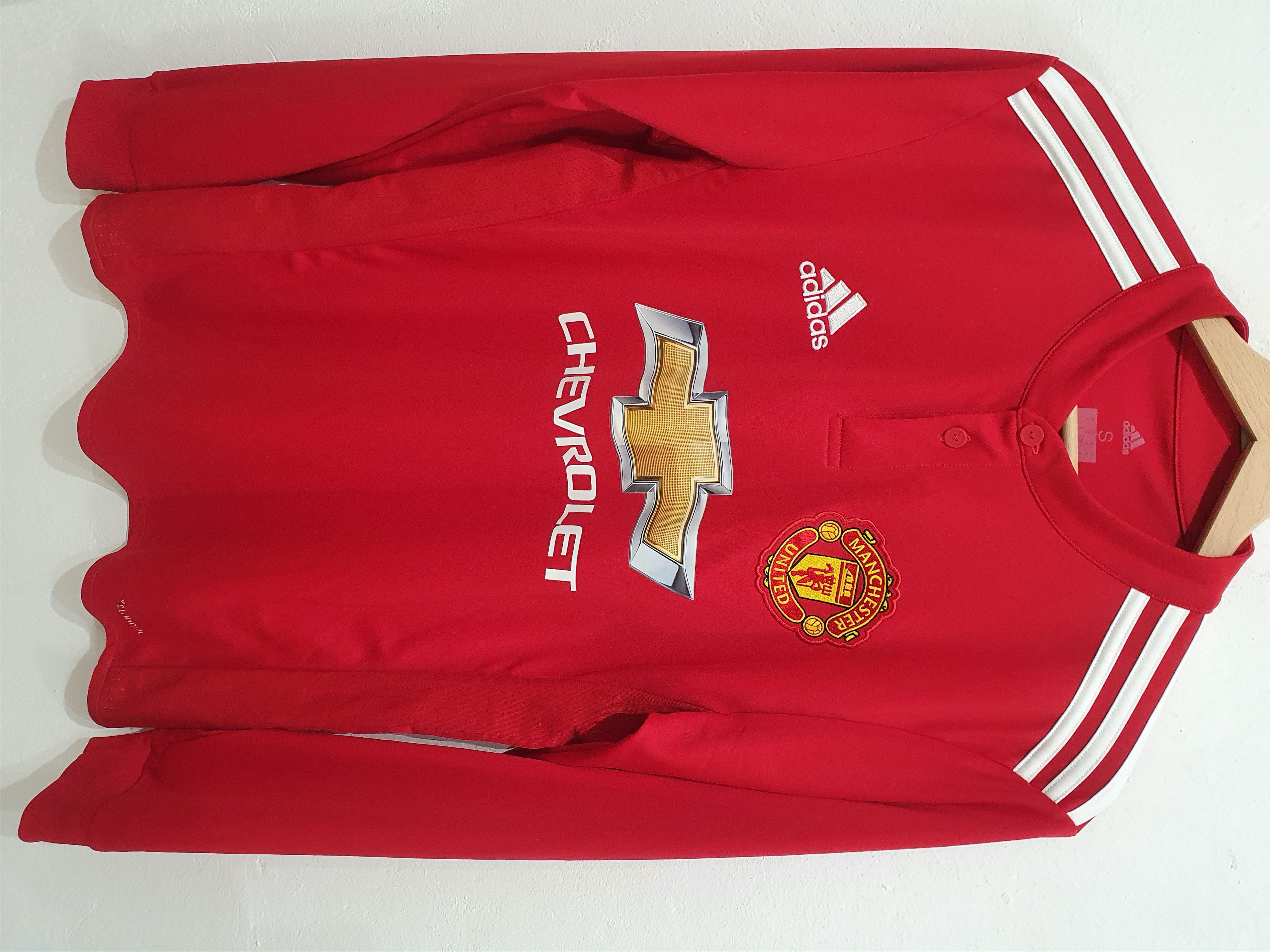 image of Adidas Manchester United 2017 2018 Size S Longsleeve Jersey in Red, Men's