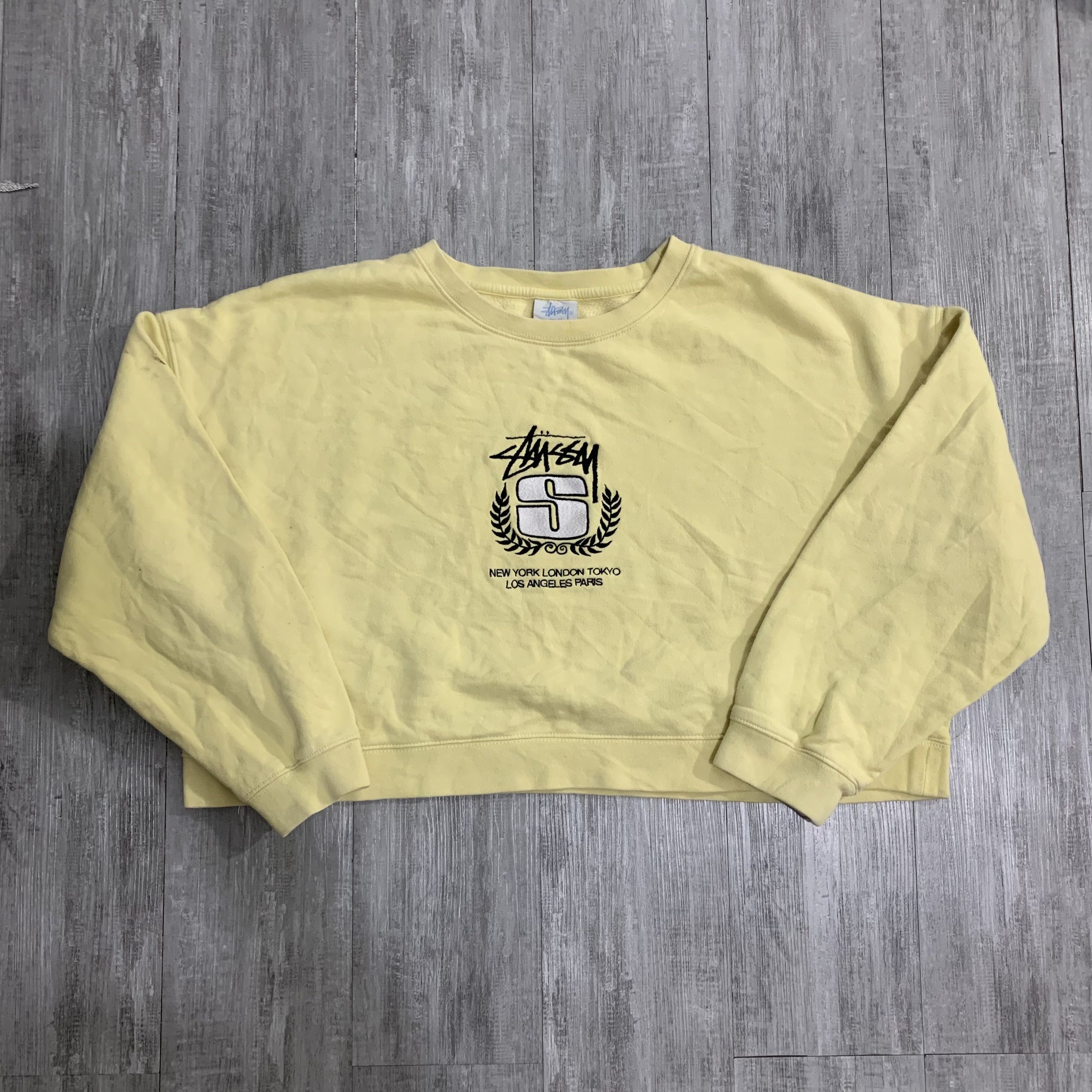 Stussy × Vintage 2000s Stussy Embroidery Logo Cropped Sweatshirt y2k style Size US S / EU 44-46 / 1 - 1 Thumbnail