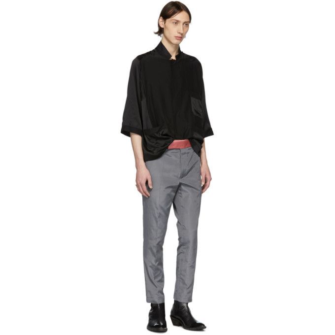 Haider Ackermann Concealed Button Short-Sleeve Silk Shirt Size US L / EU 52-54 / 3 - 9 Thumbnail