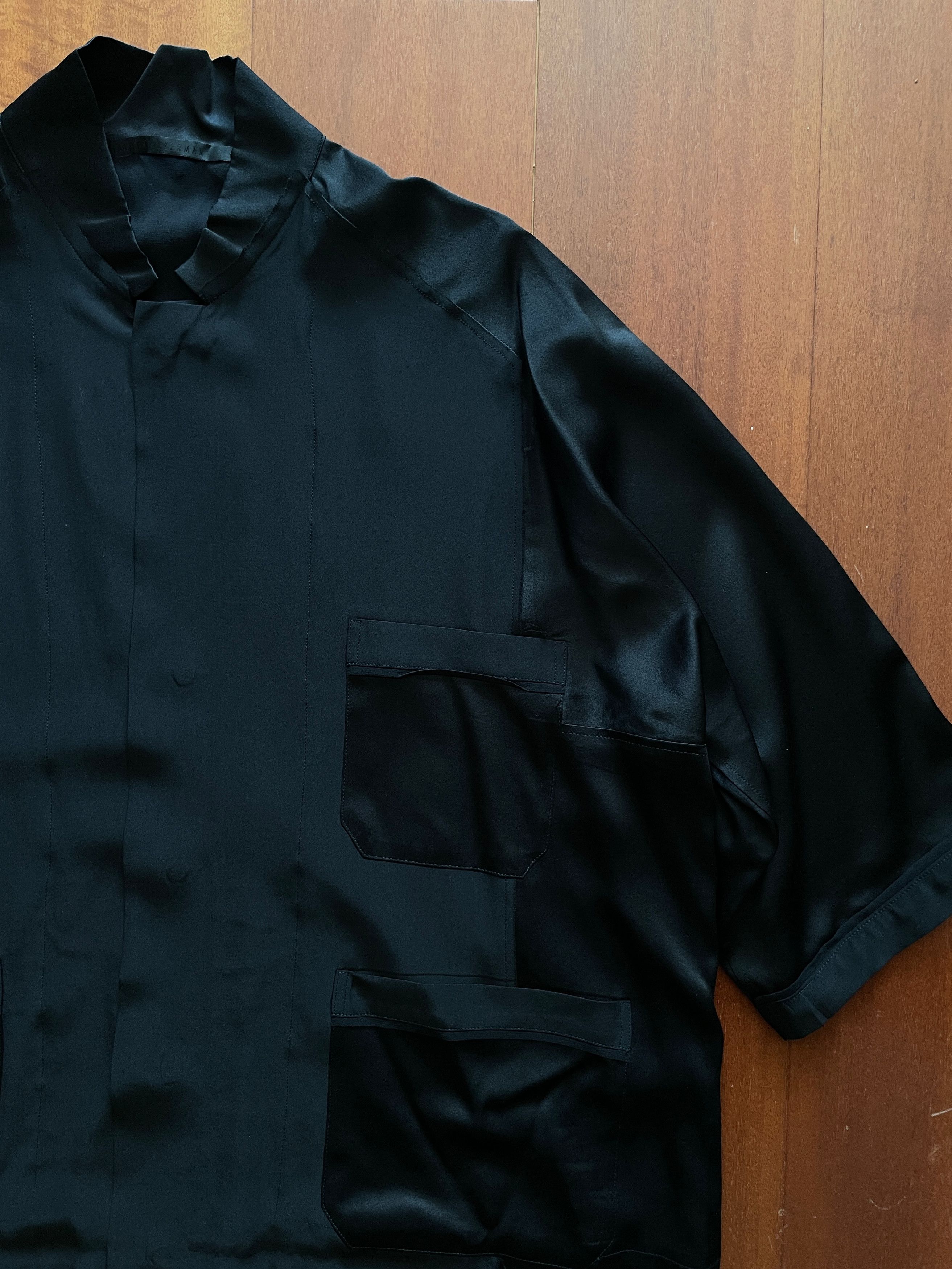 Haider Ackermann Concealed Button Short-Sleeve Silk Shirt Size US L / EU 52-54 / 3 - 3 Thumbnail