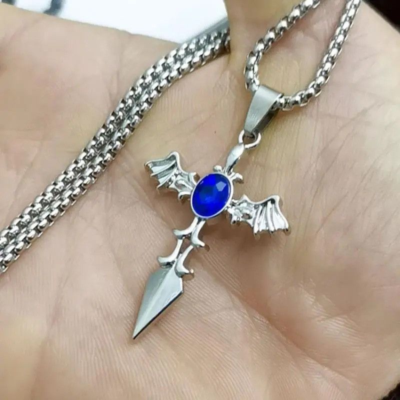 Vintage Angel Small Cross Sword Pendant Necklace Size ONE SIZE - 2 Thumbnail